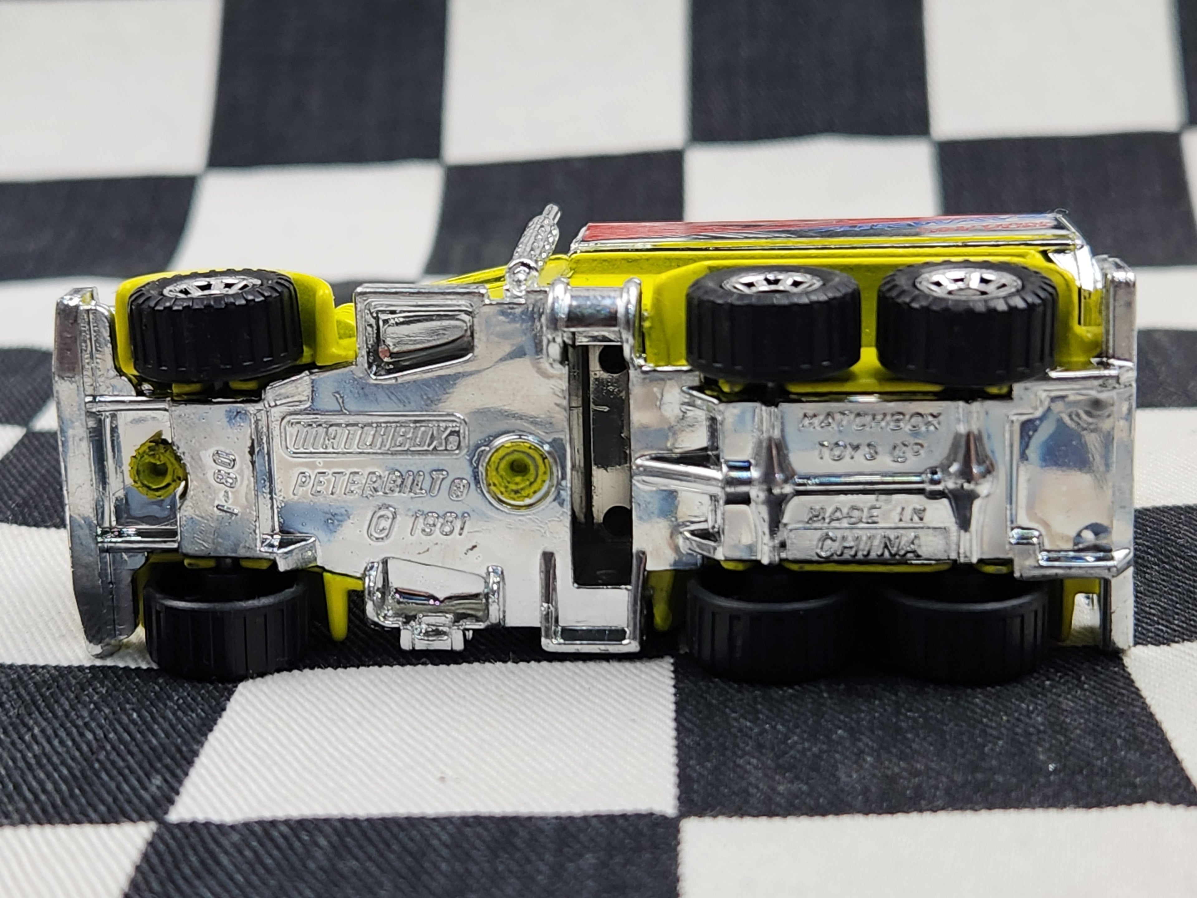 Loose Matchbox Peterbilt Jet Fuel Tanker Truck Yellow