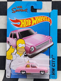 Hot Wheels 2014 City Tooned The Simpsons Homer's Pink Family Car