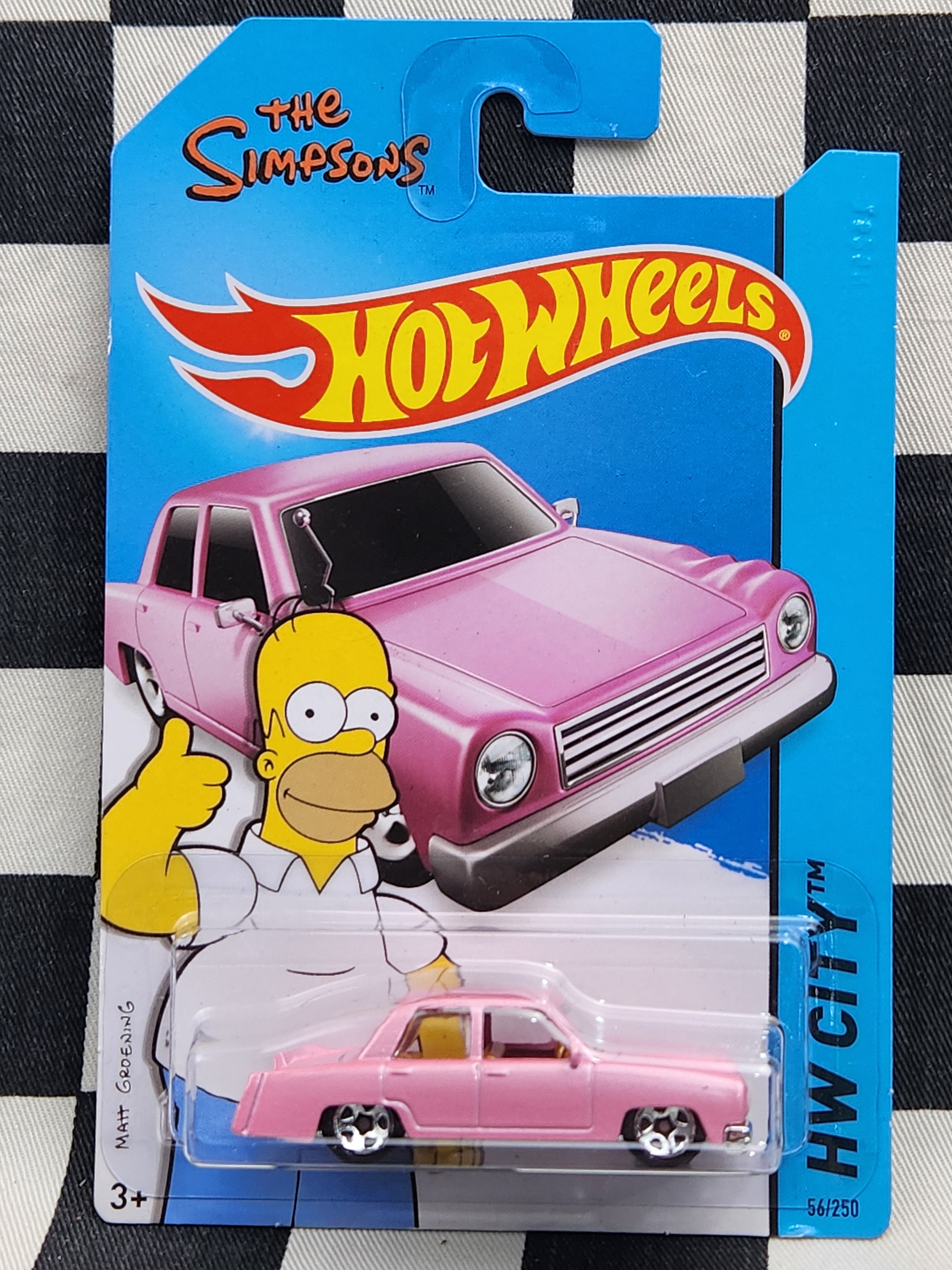 Hot Wheels 2014 City Tooned The Simpsons Homer's Pink Family Car