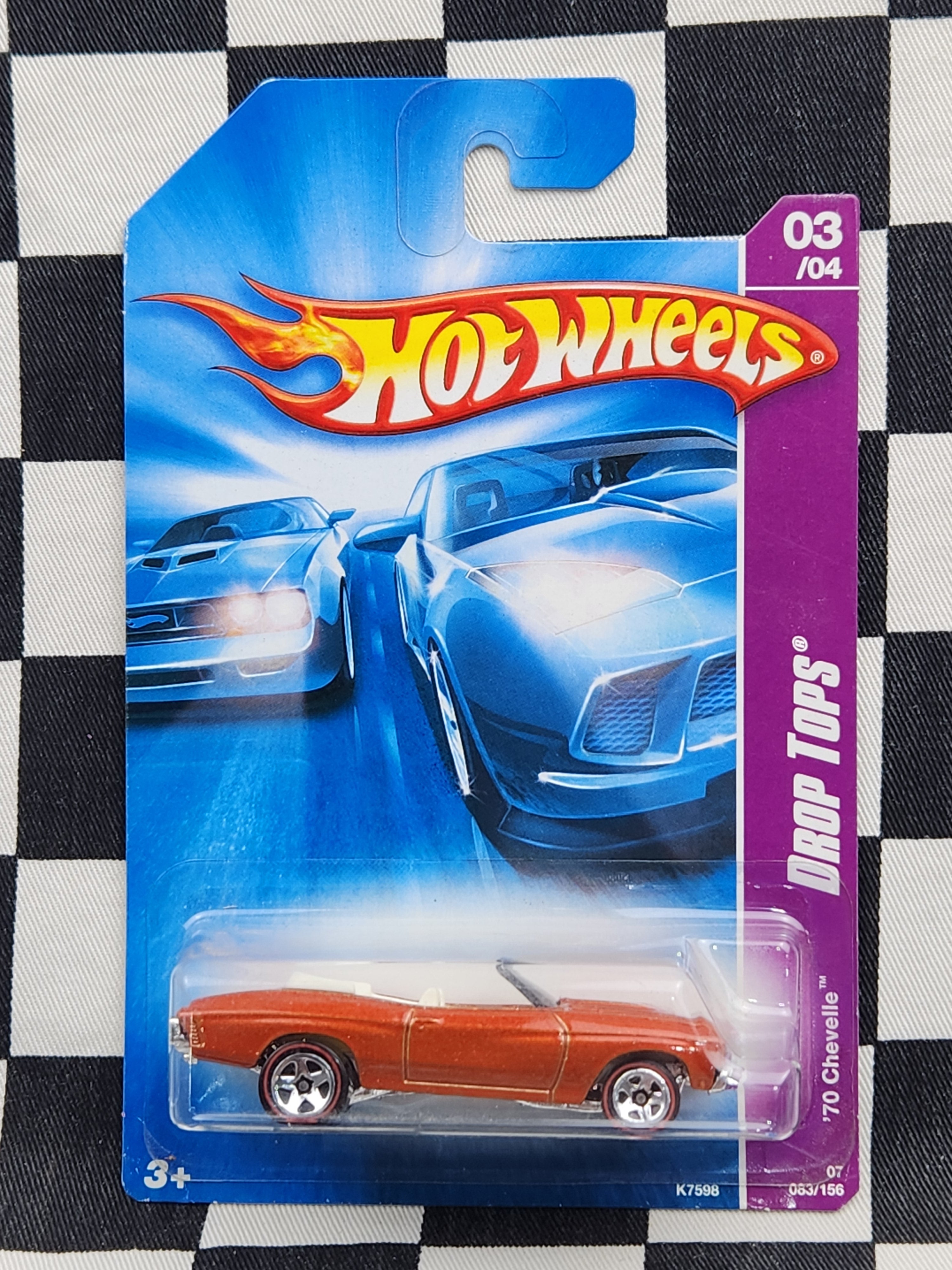 Hot Wheels 2007 Drop Tops REDLINE 70 Chevelle Convertible Orange