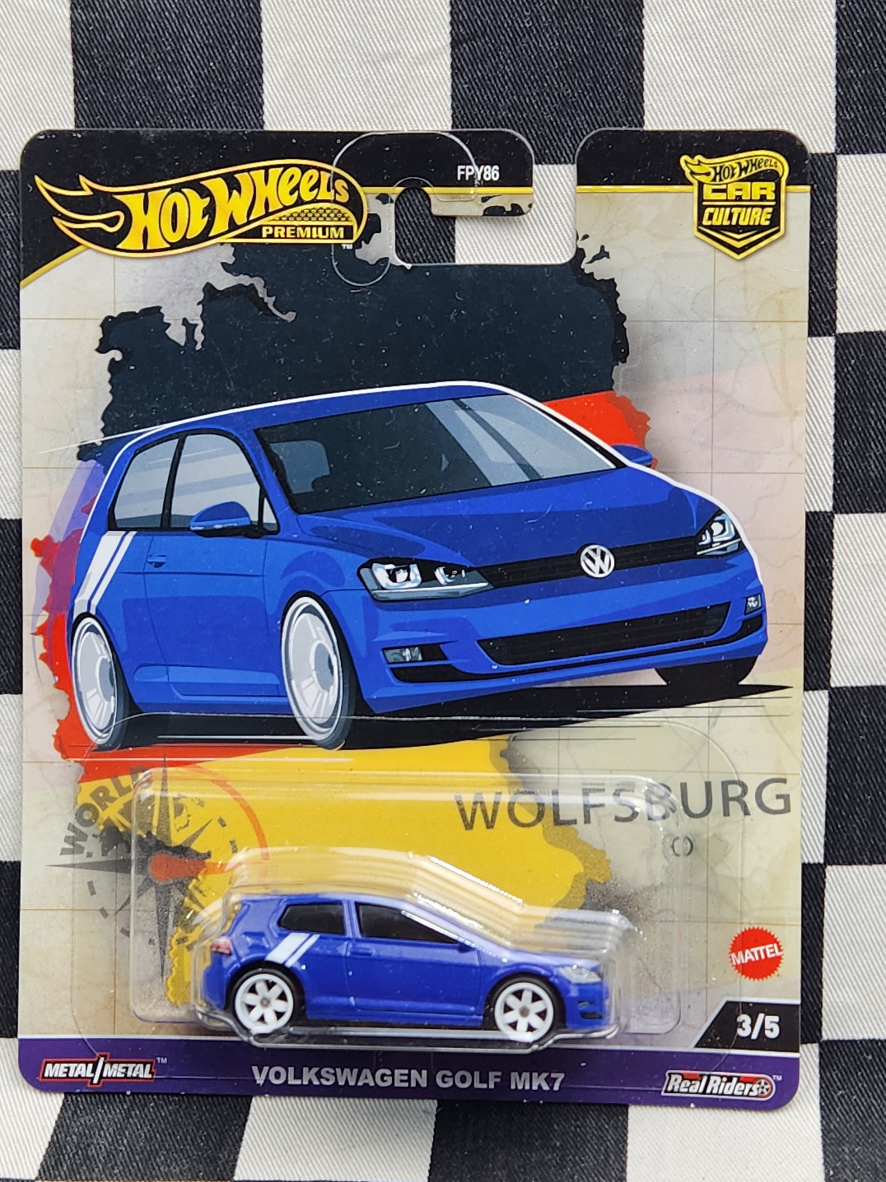 Hot Wheels Premium World Tour Volkswagen Golf MK7 Blue