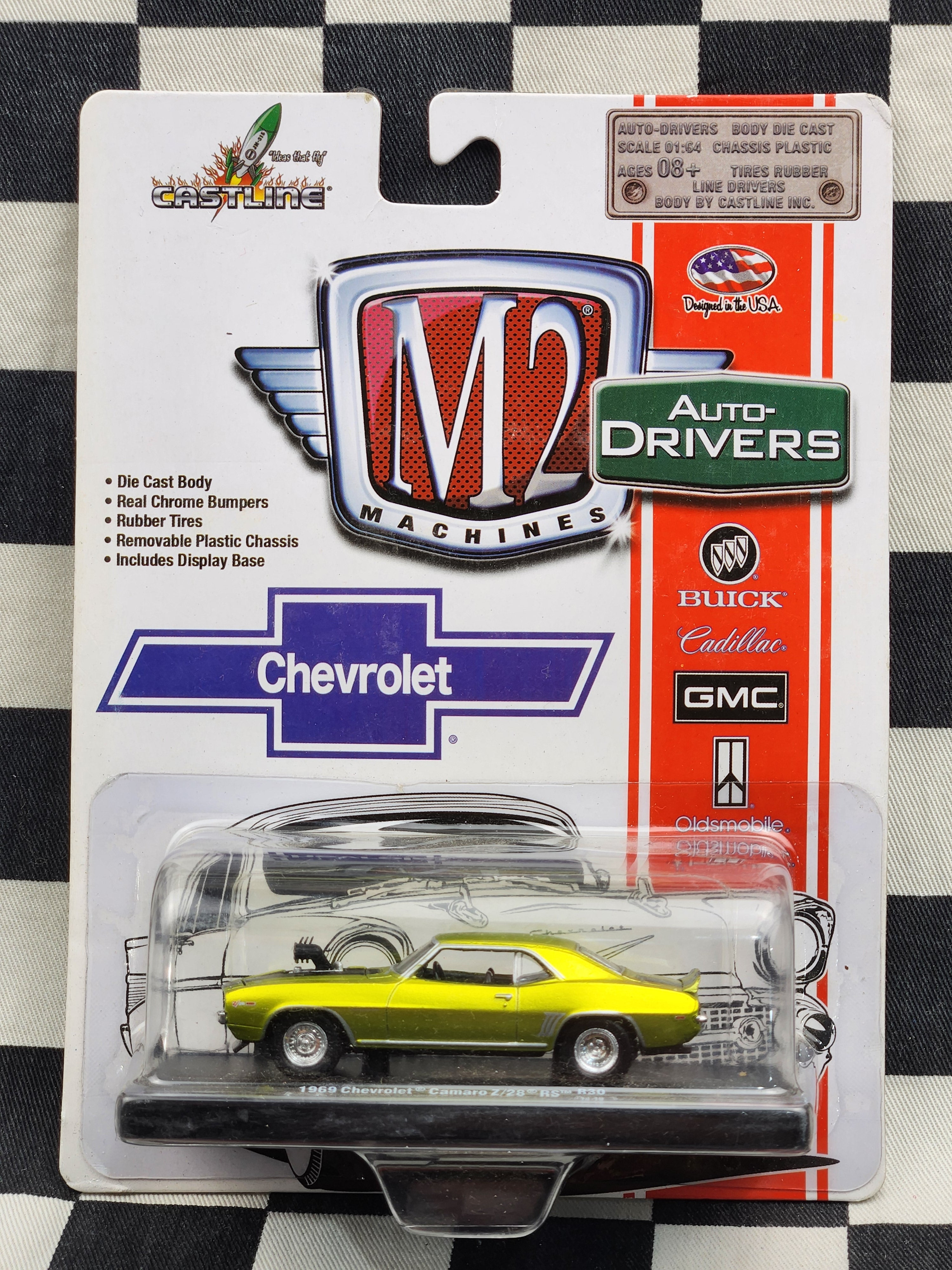 M2 Auto Drivers 1969 Chevrolet Camaro Z28 Blown Green Gold
