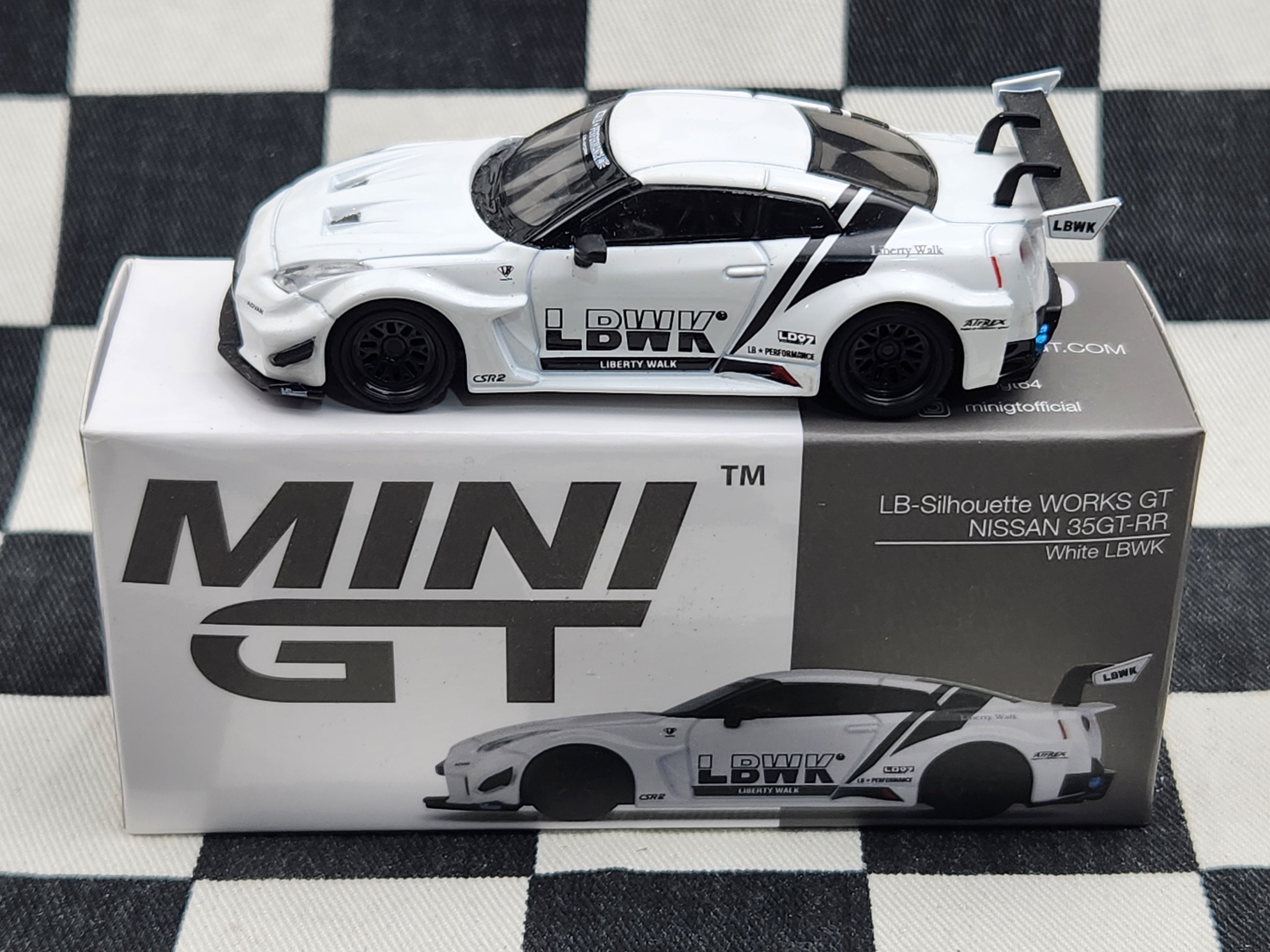 Mini GT 1:64 LB Silhouette Works GT Nissan 35GT-RR White LBWK