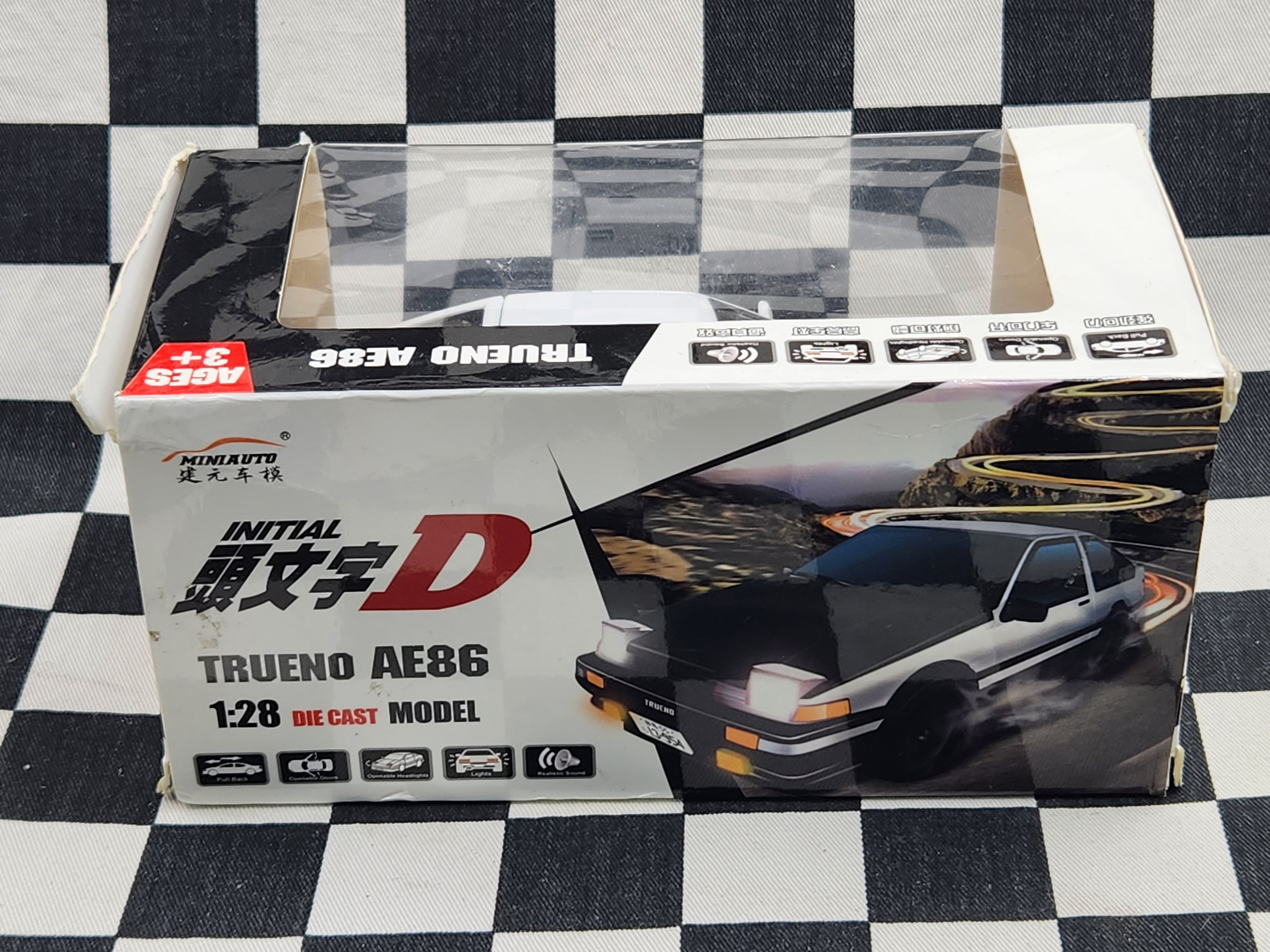 Mini Auto 1:28 Scale Initial D Trueno AE86 Toyota Sprinter RARE!