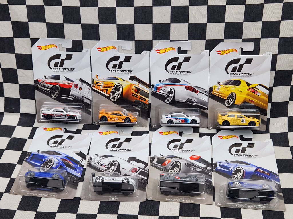 Hot Wheels Gran Turismo Full Set 8 Cars Nissan Skyline McLaren BMW Lancer Evo Renault GT