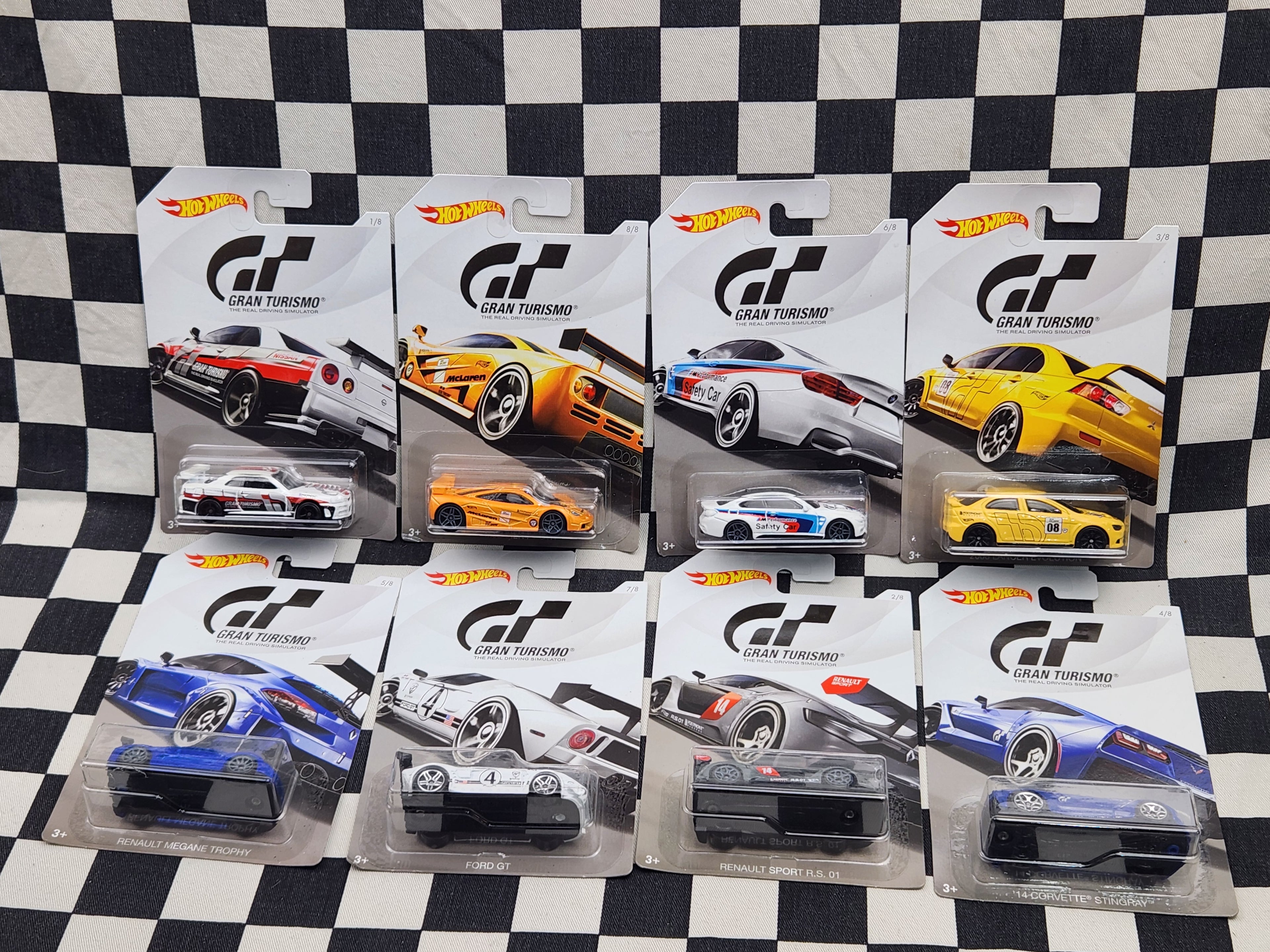 Hot Wheels Gran Turismo Full Set 8 Cars Nissan Skyline McLaren BMW Lancer Evo Renault GT