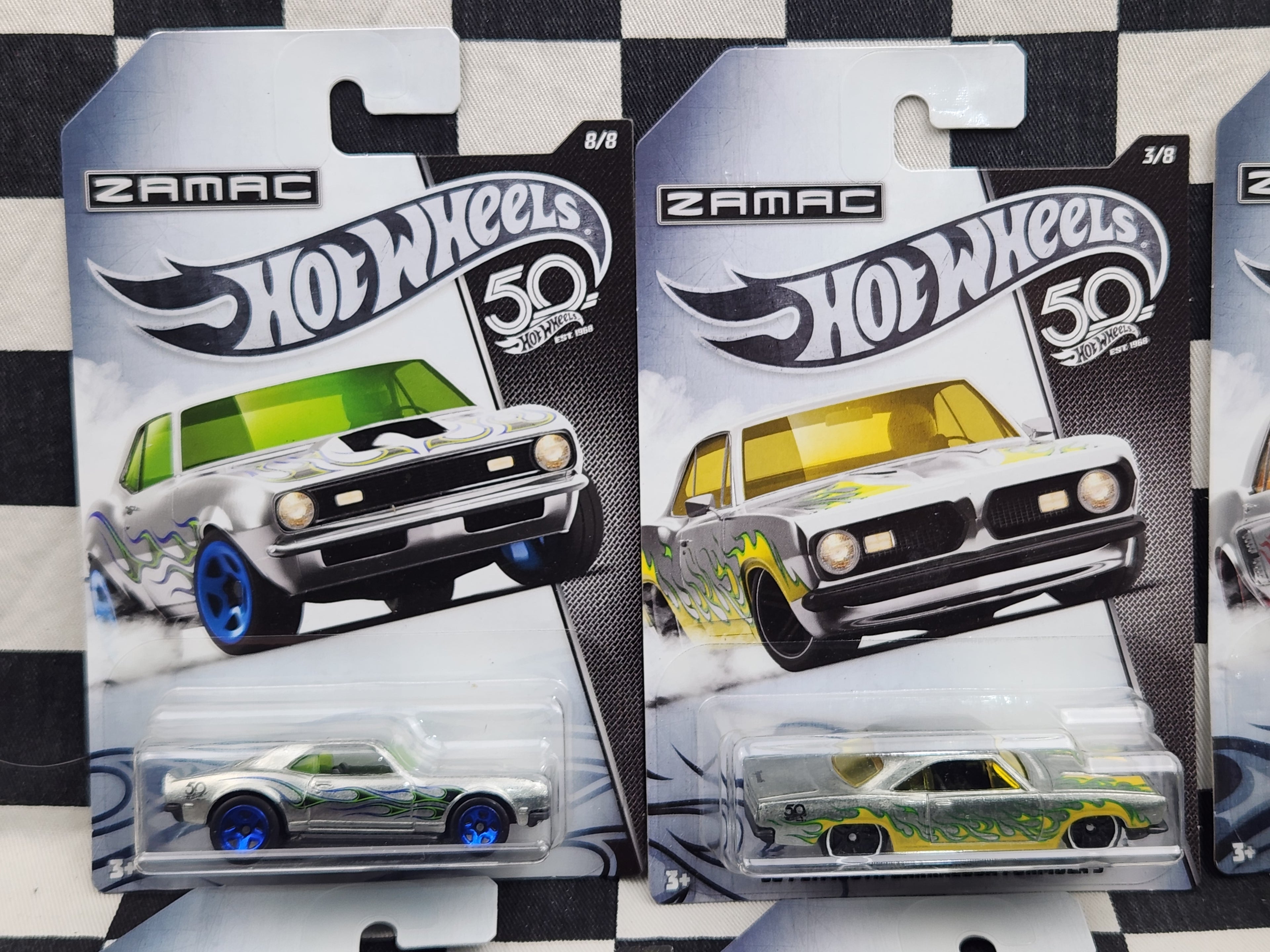 Hot Wheels ZAMAC 50th Anniversary Full Set 8 Cars Camaro Mustang Dodge Buick Plymouth