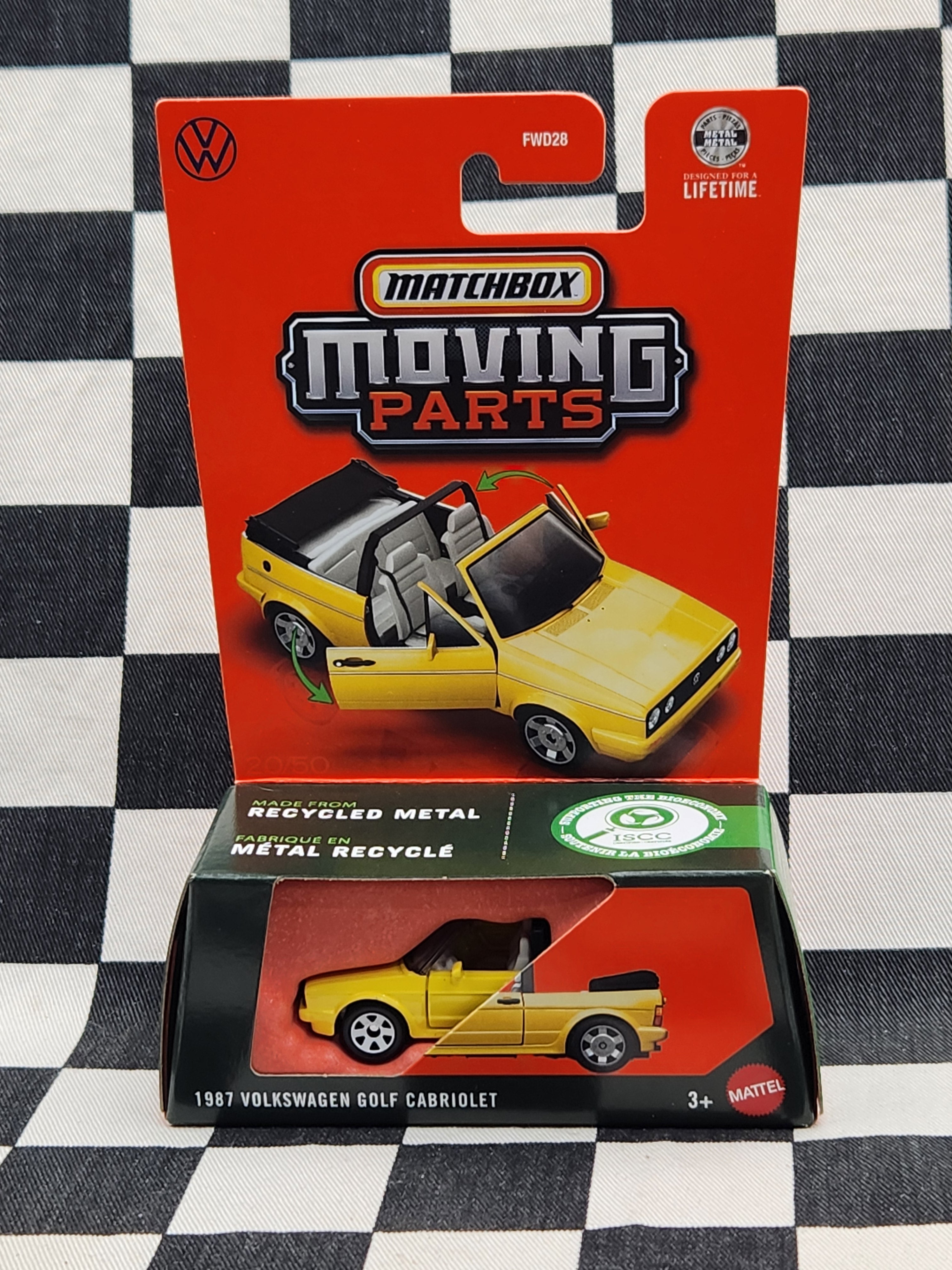 Matchbox Moving Parts 1987 Volkswagen Golf Cabriolet Yellow