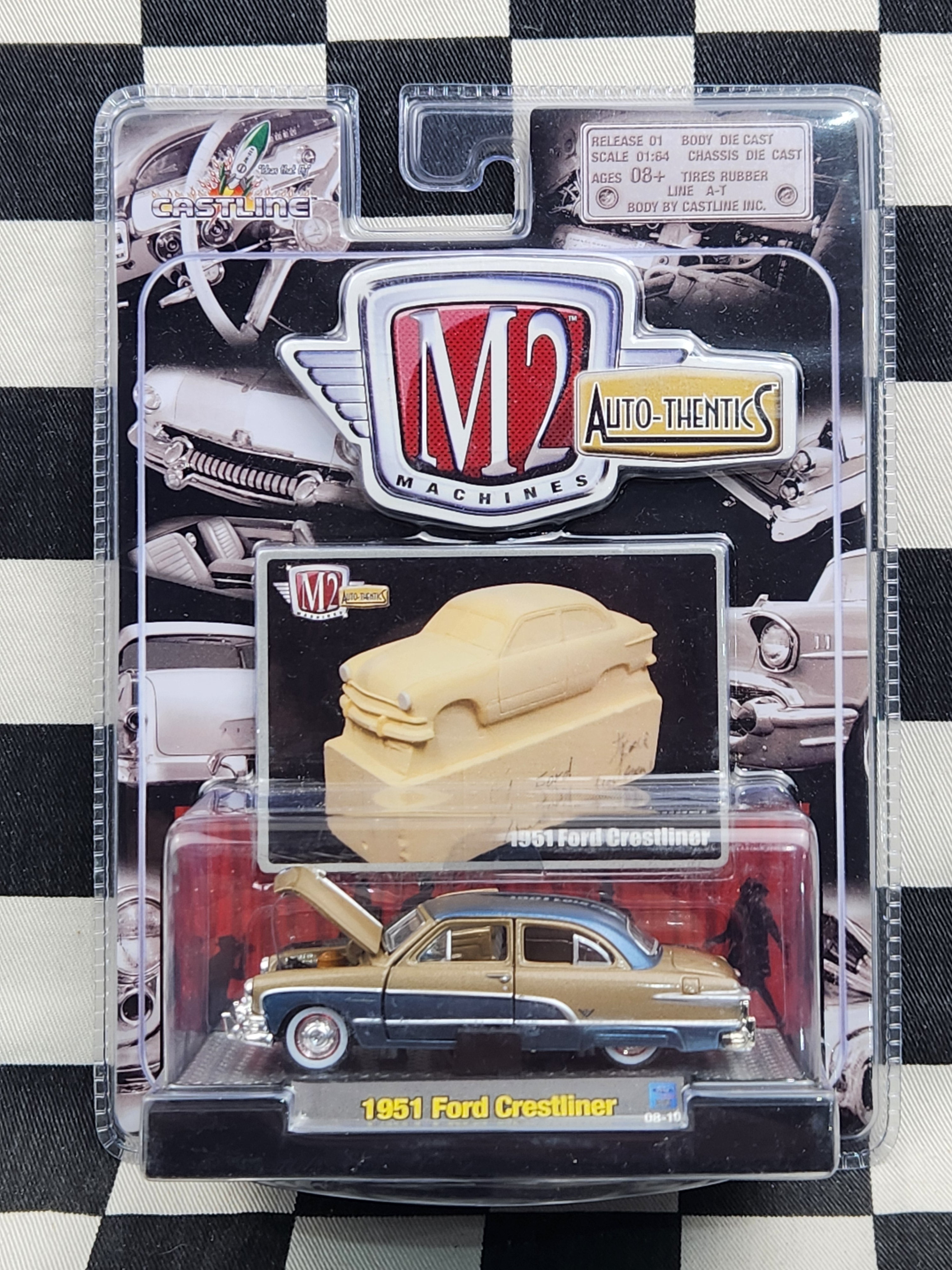 M2 Machines Autothentics 1951 Ford Crestliner Blue Gold