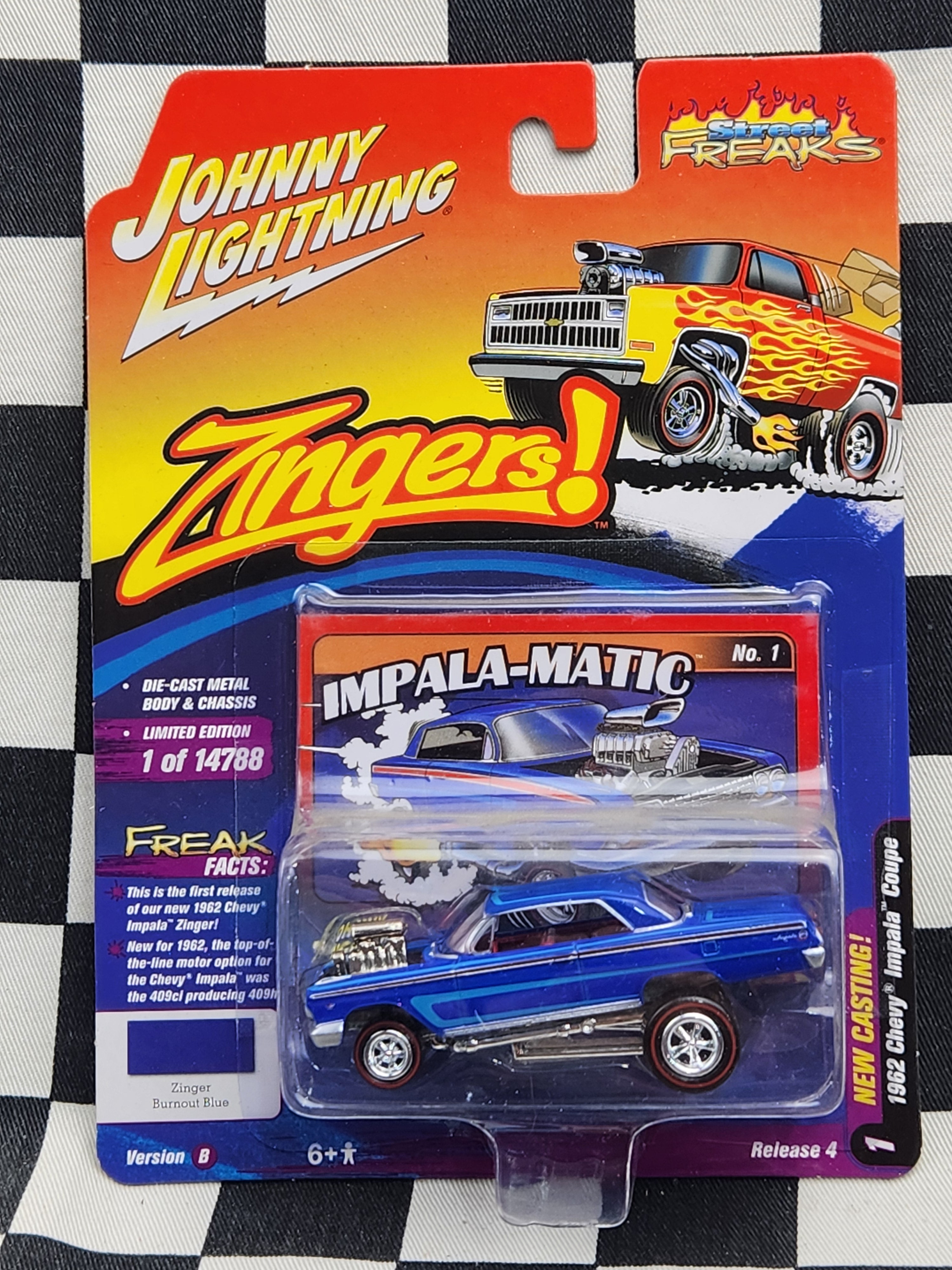 Johnny Lightning Steet Freaks Zingers 1962 Chevy Impala Coupe