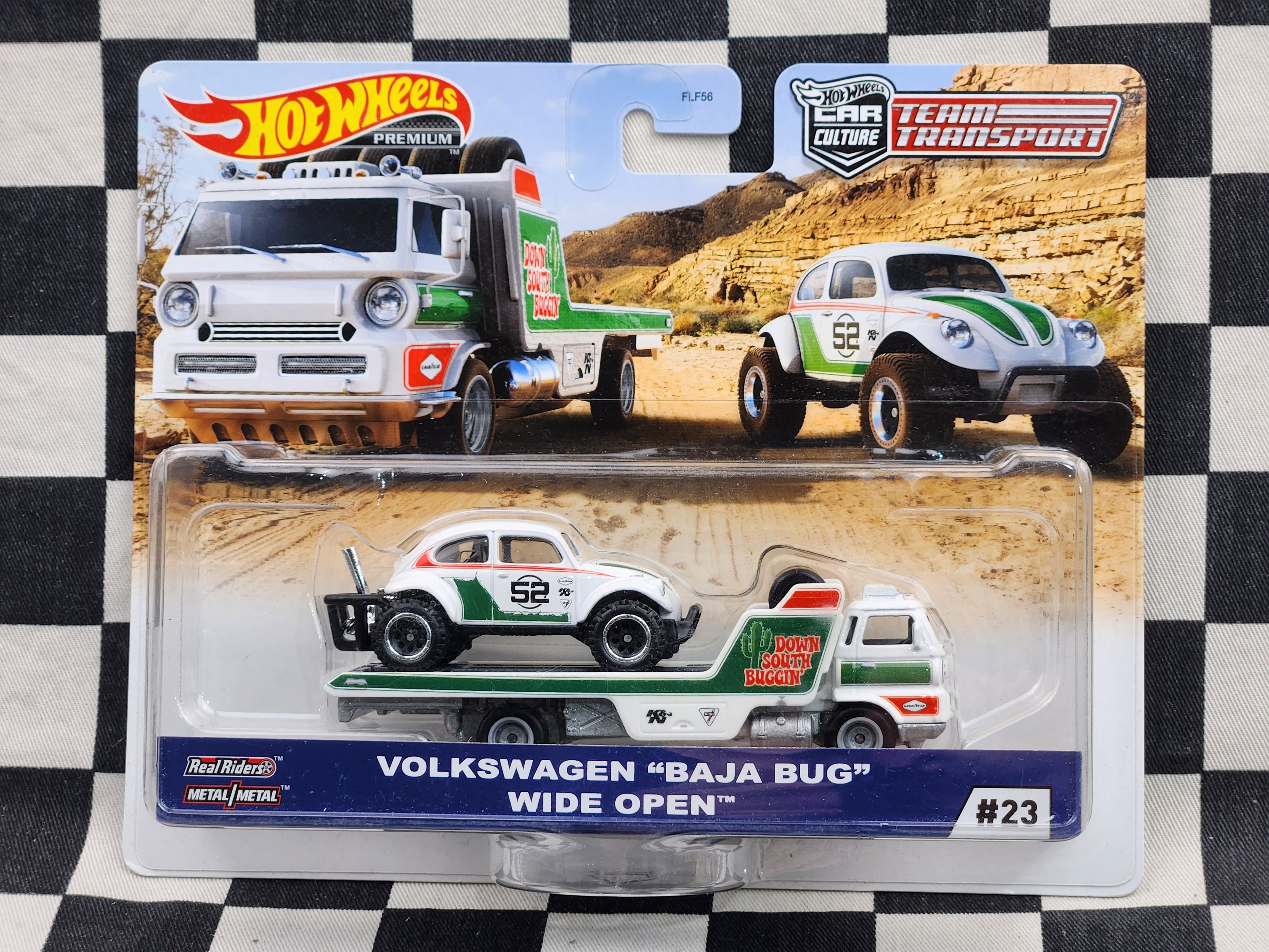 Hot Wheels Premium Team Transport #23 Volkswagen Baja Bug / Wide Open