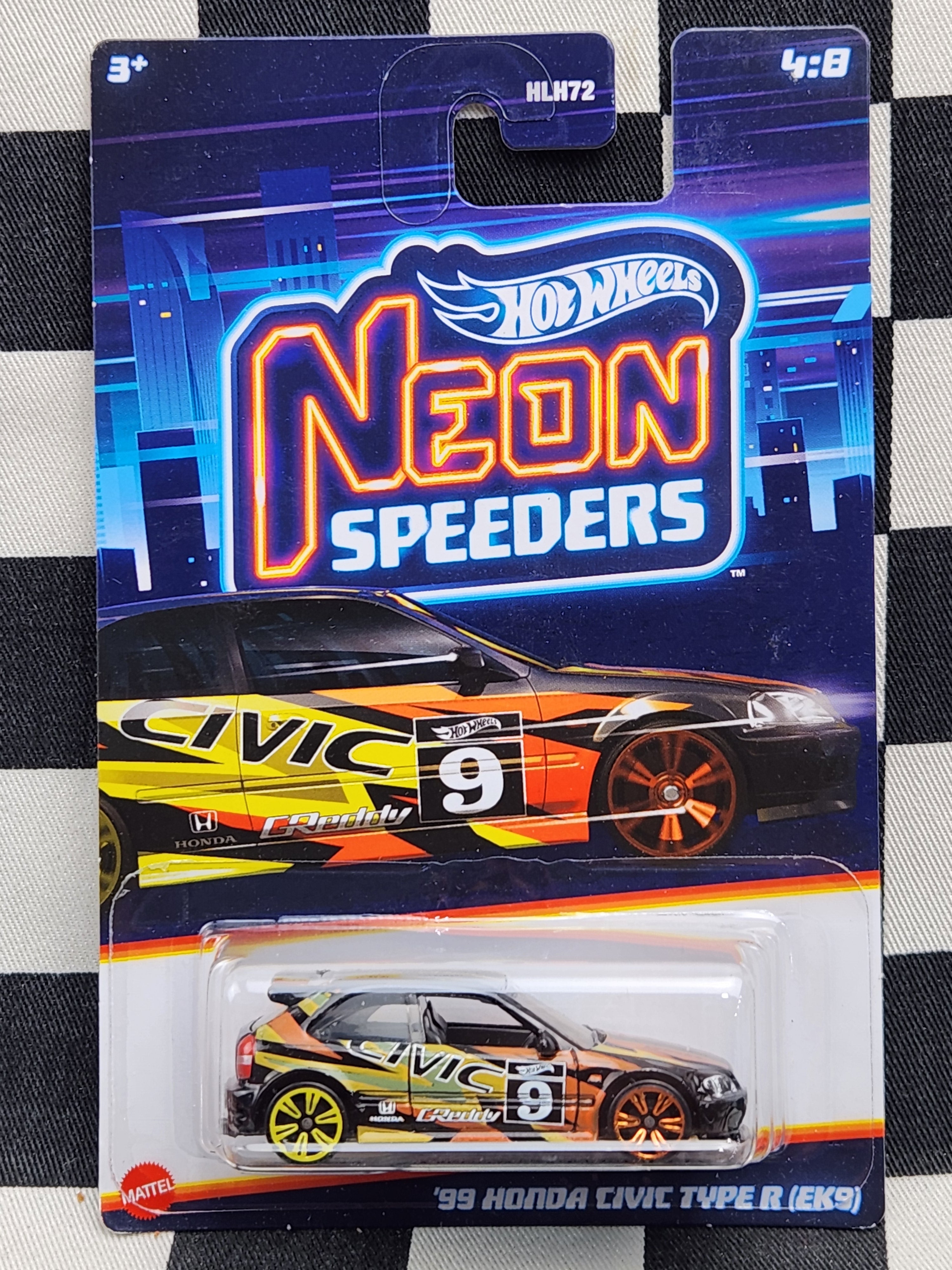 Hot Wheels Neon Speeders 99 Honda Civic Type R EK9