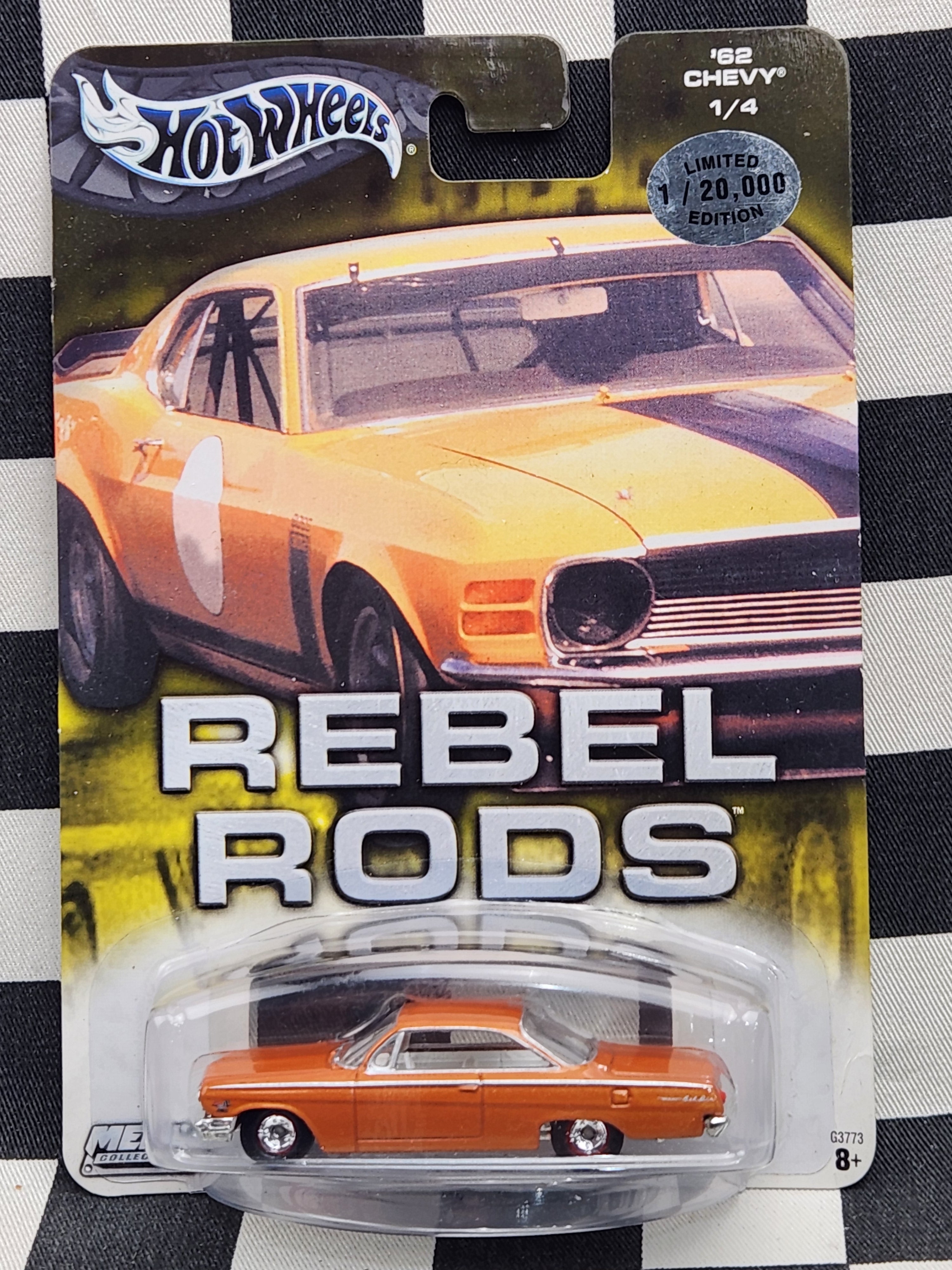 Hot Wheels 2003 Premium Rebel Rods 62 Chevy 1/20000 Real riders/ Metal chassis
