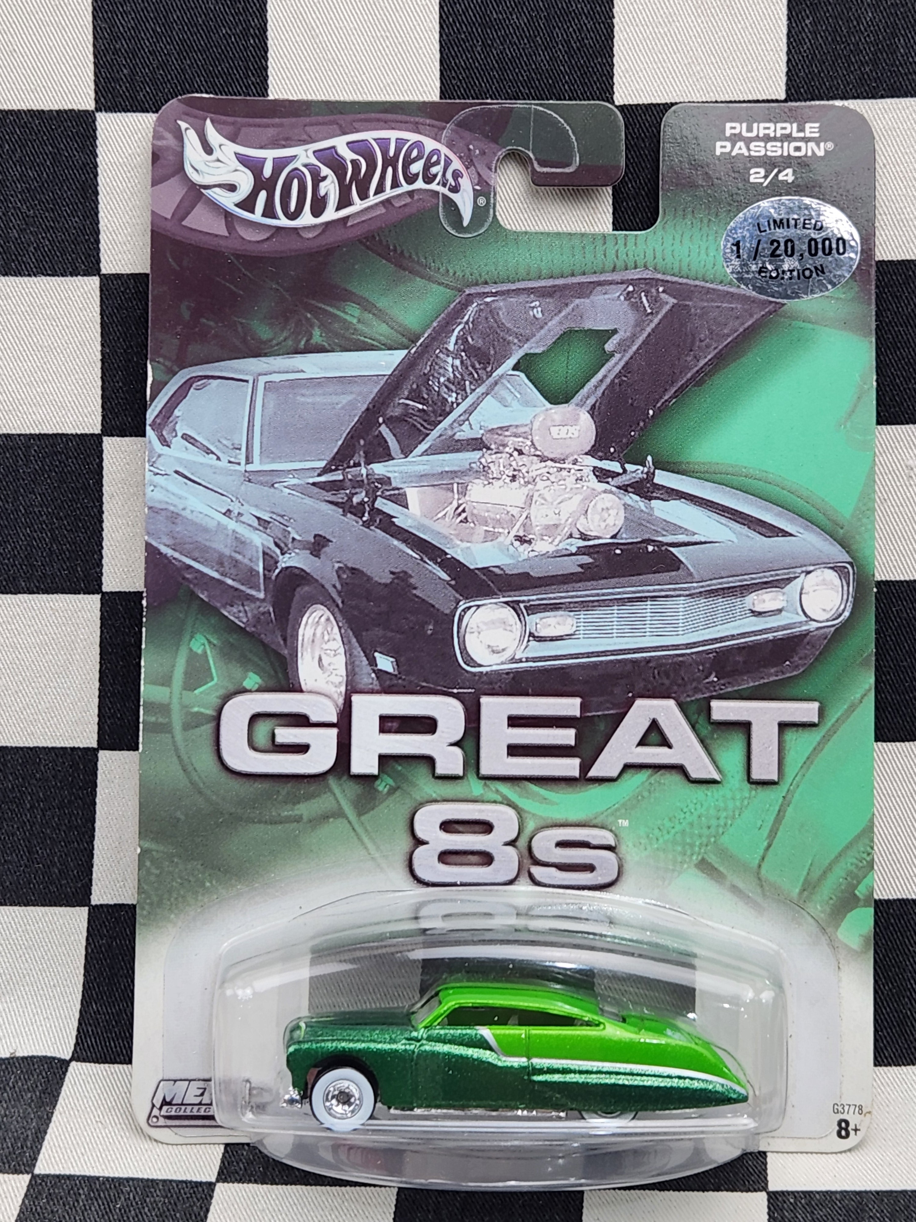 Hot Wheels 2003 Premium Great 8's Purple Passion Green  1/20000 Real riders/ Metal chassis
