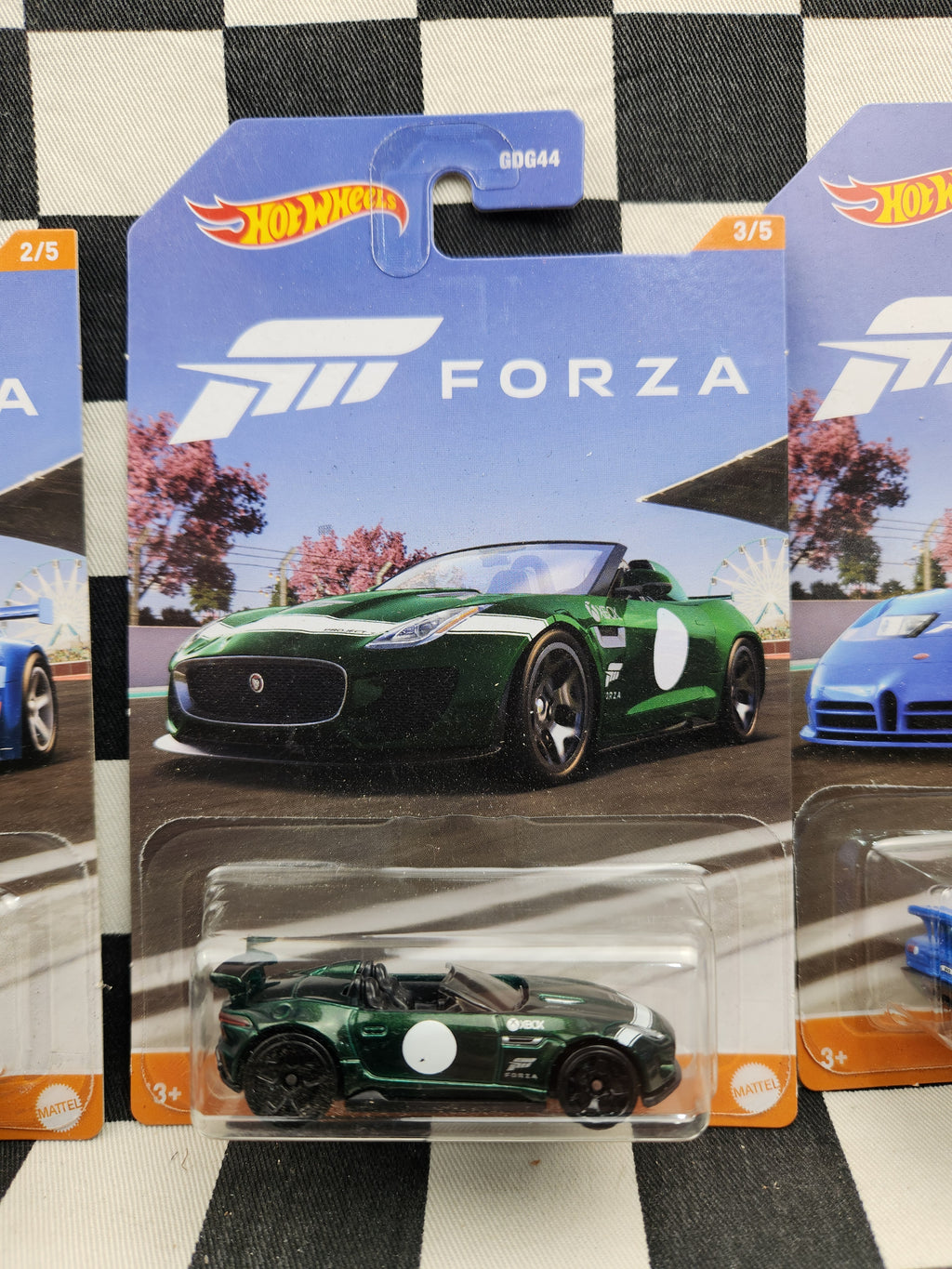 Hot Wheels Forza Set of 5 Cars Porsche 911 GT3 BMW Z4 Bugatti Alfa Romeo Jaguar F Type