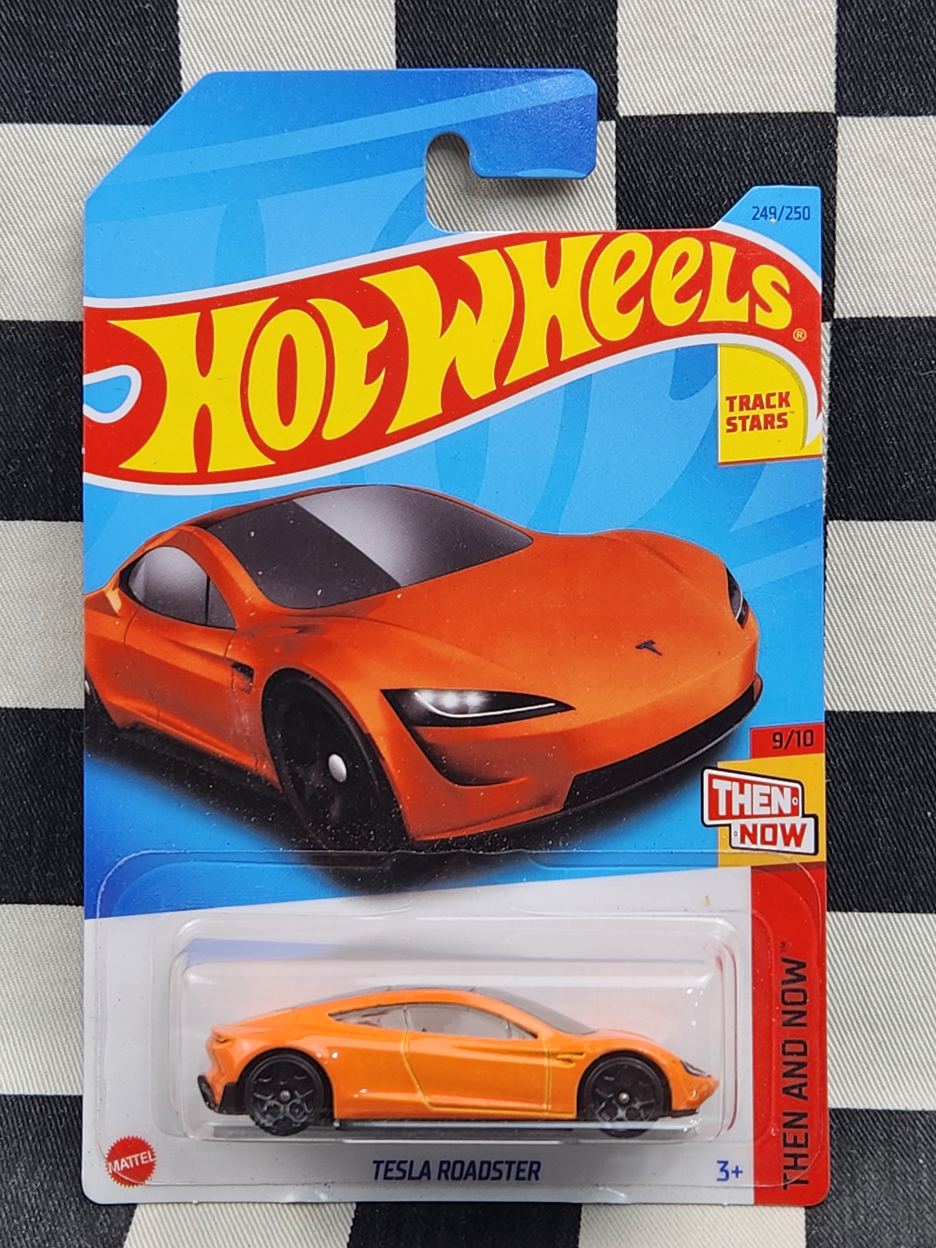 Hot Wheels 2023 Then & Now Tesla Roadster Orange