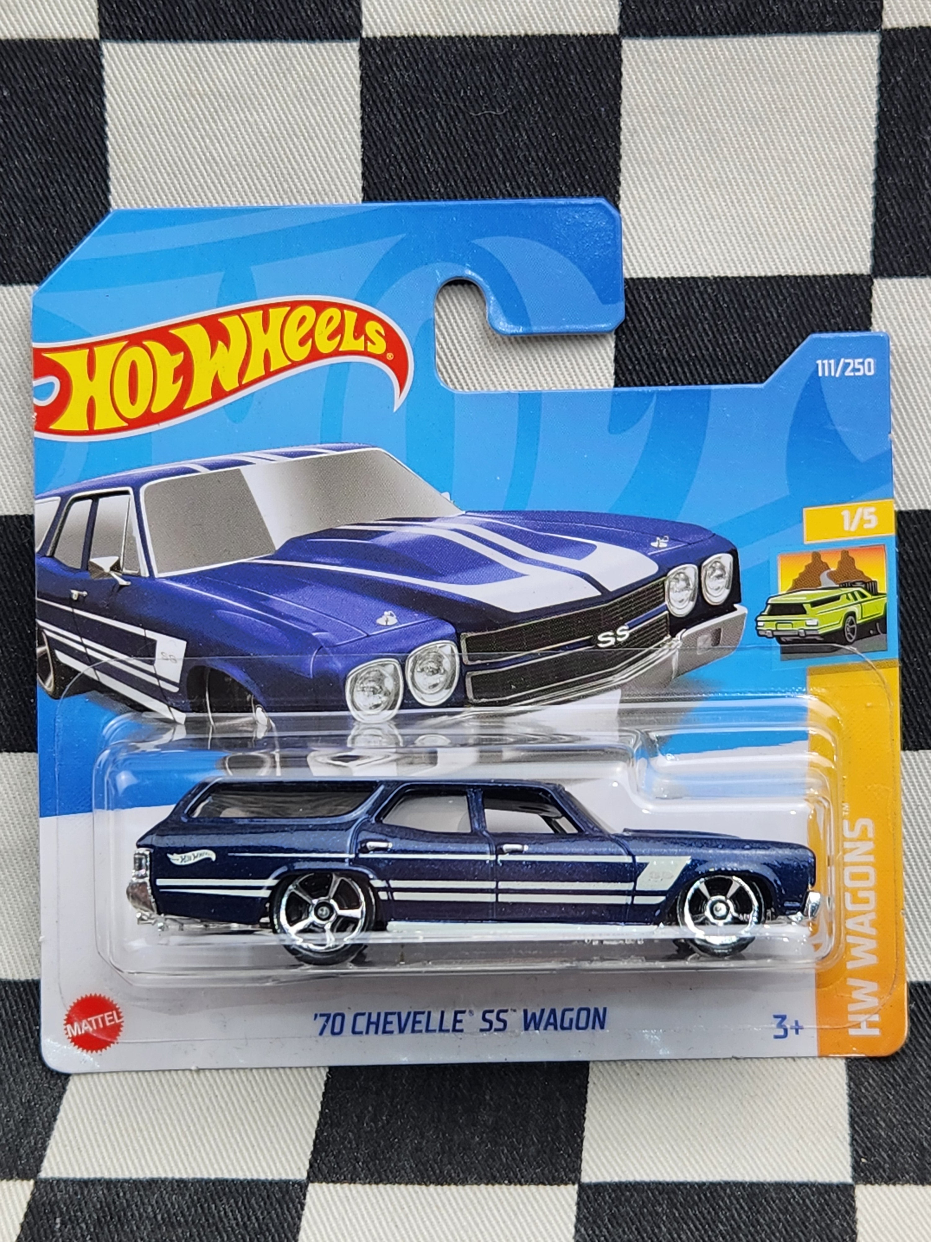 Hot Wheels 2022 Wagons 70 Chevelle SS Wagon Blue Short Card