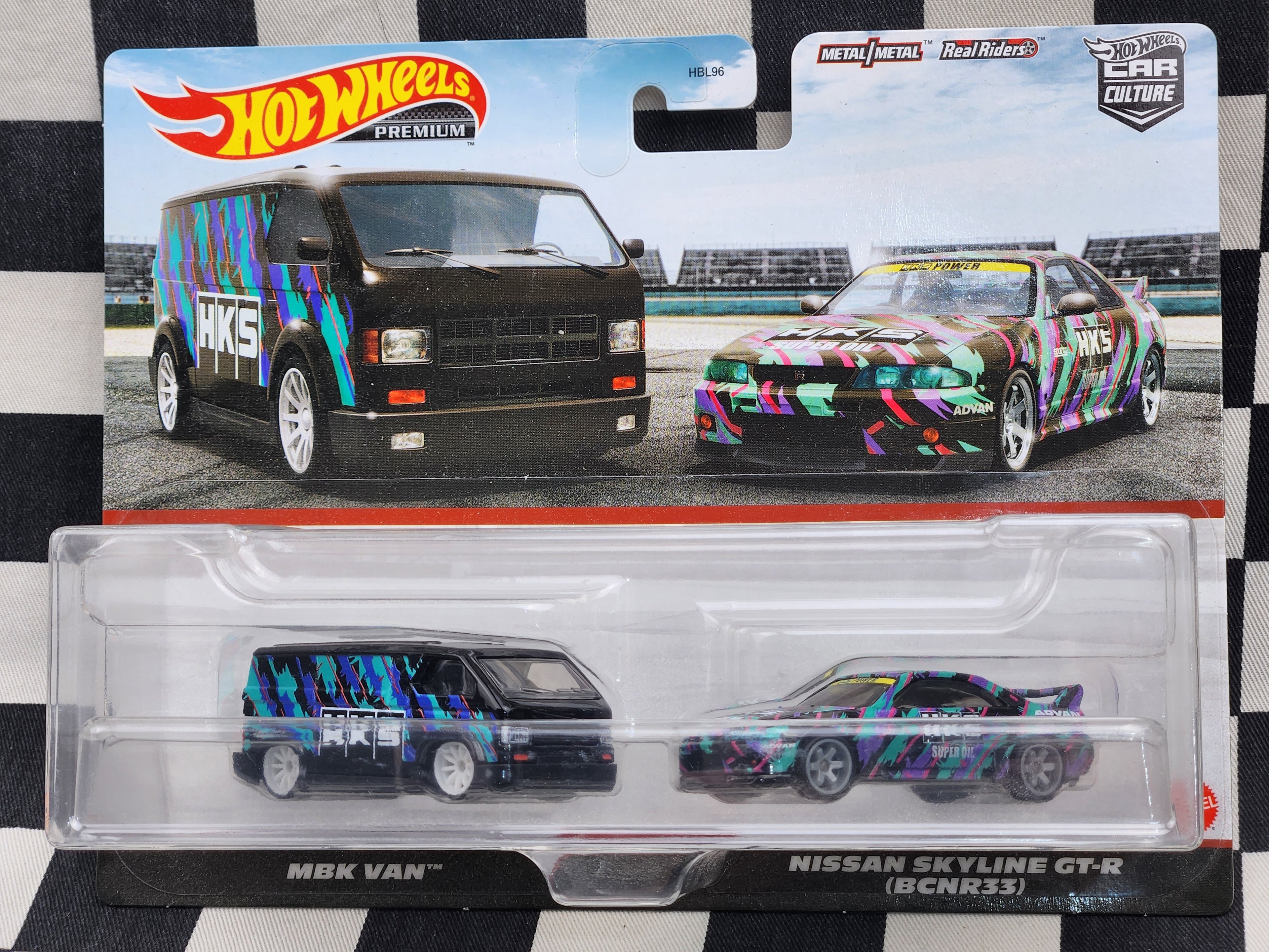 Hot Wheels Premium Twin Pack HKS Nissan Skyline GT-R R33 MBK Van