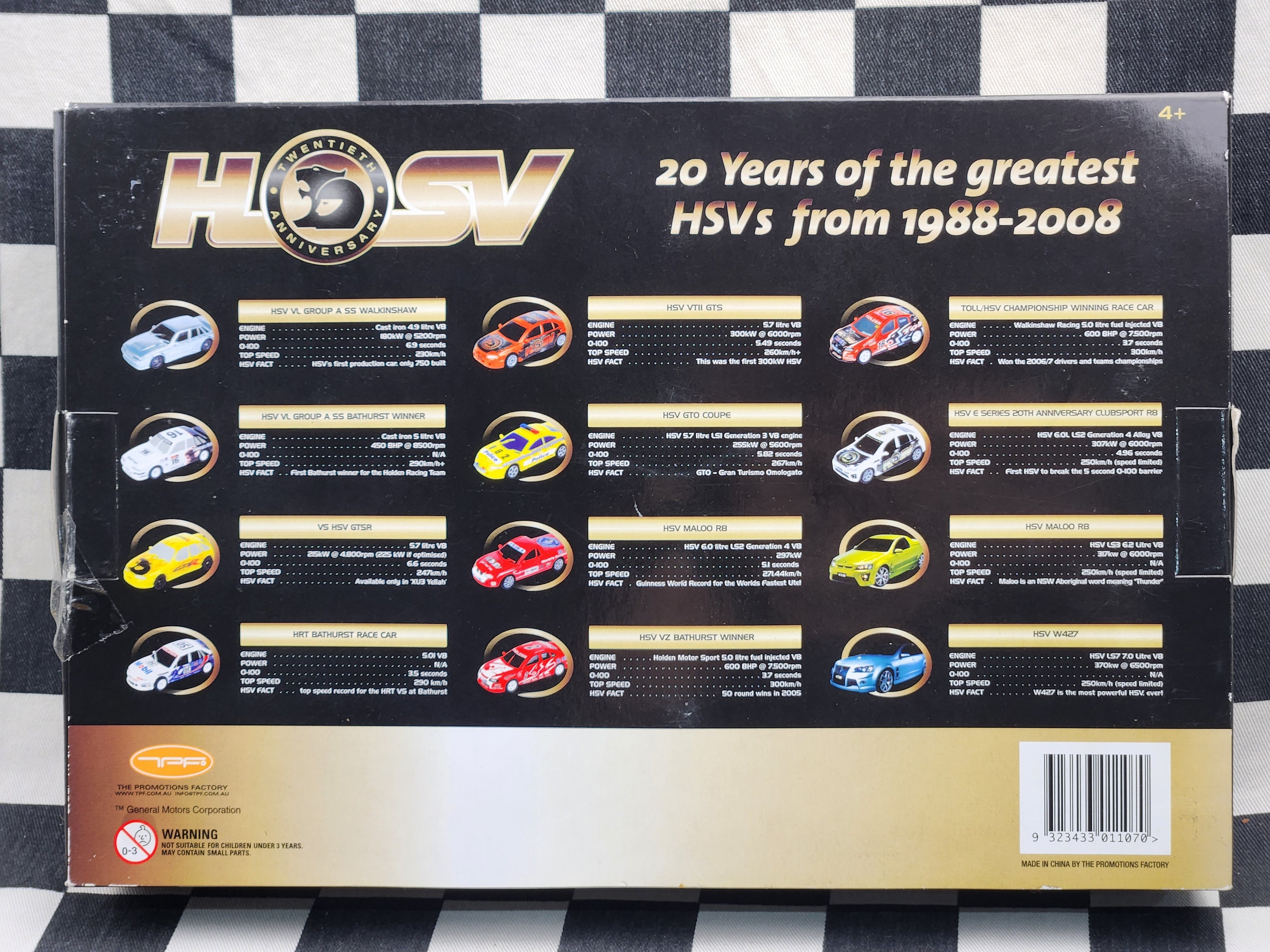 HSV Ultimate Collectors Edition Pack of 12 Cars Maloo Clubsport Walkinshaw Police Bathurst Winners GTSR