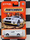 Matchbox 2008 Holden VE Ute SSV White Long Card