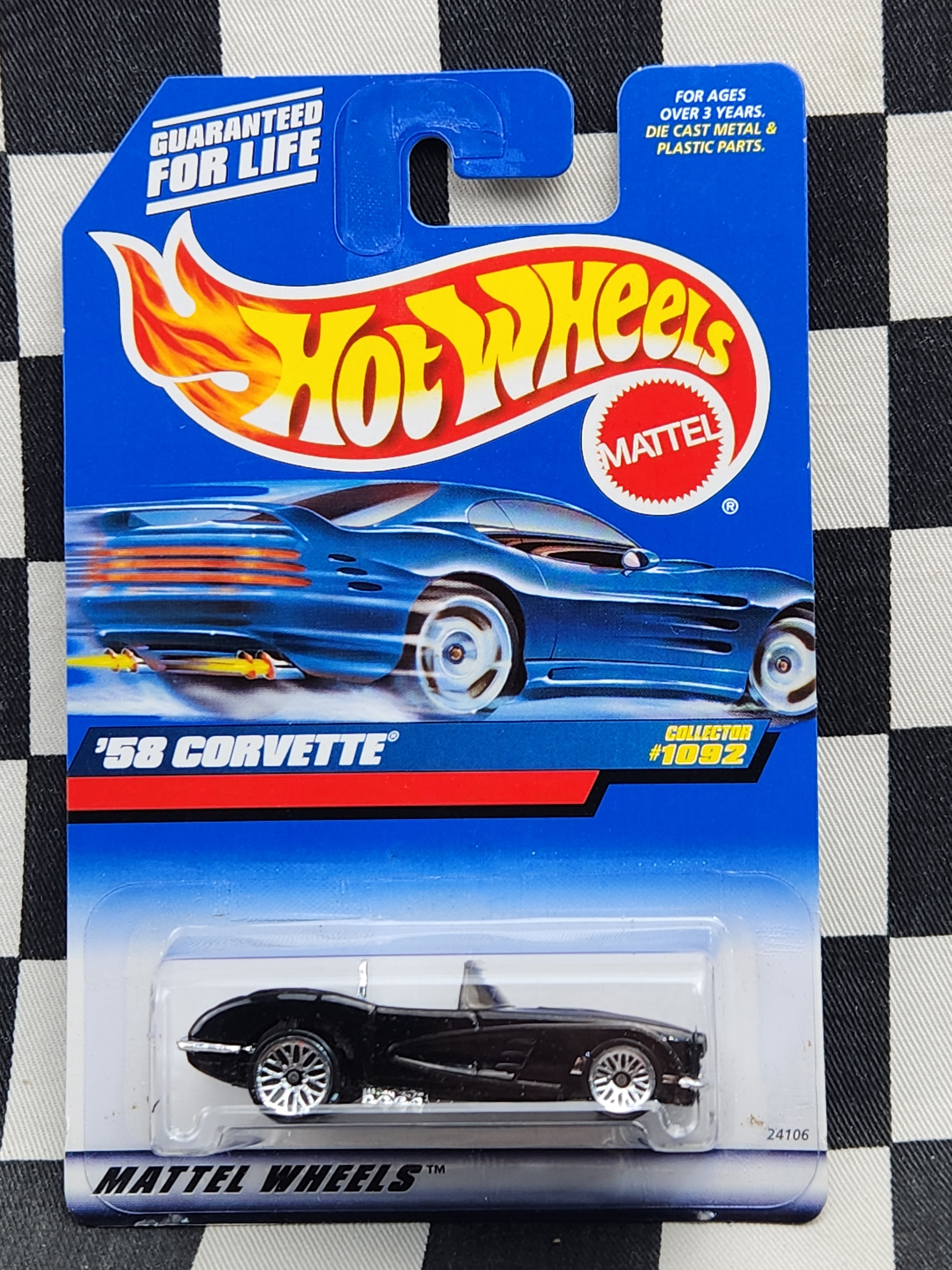 Hot Wheels 1999 #1092 58 Corvette Black