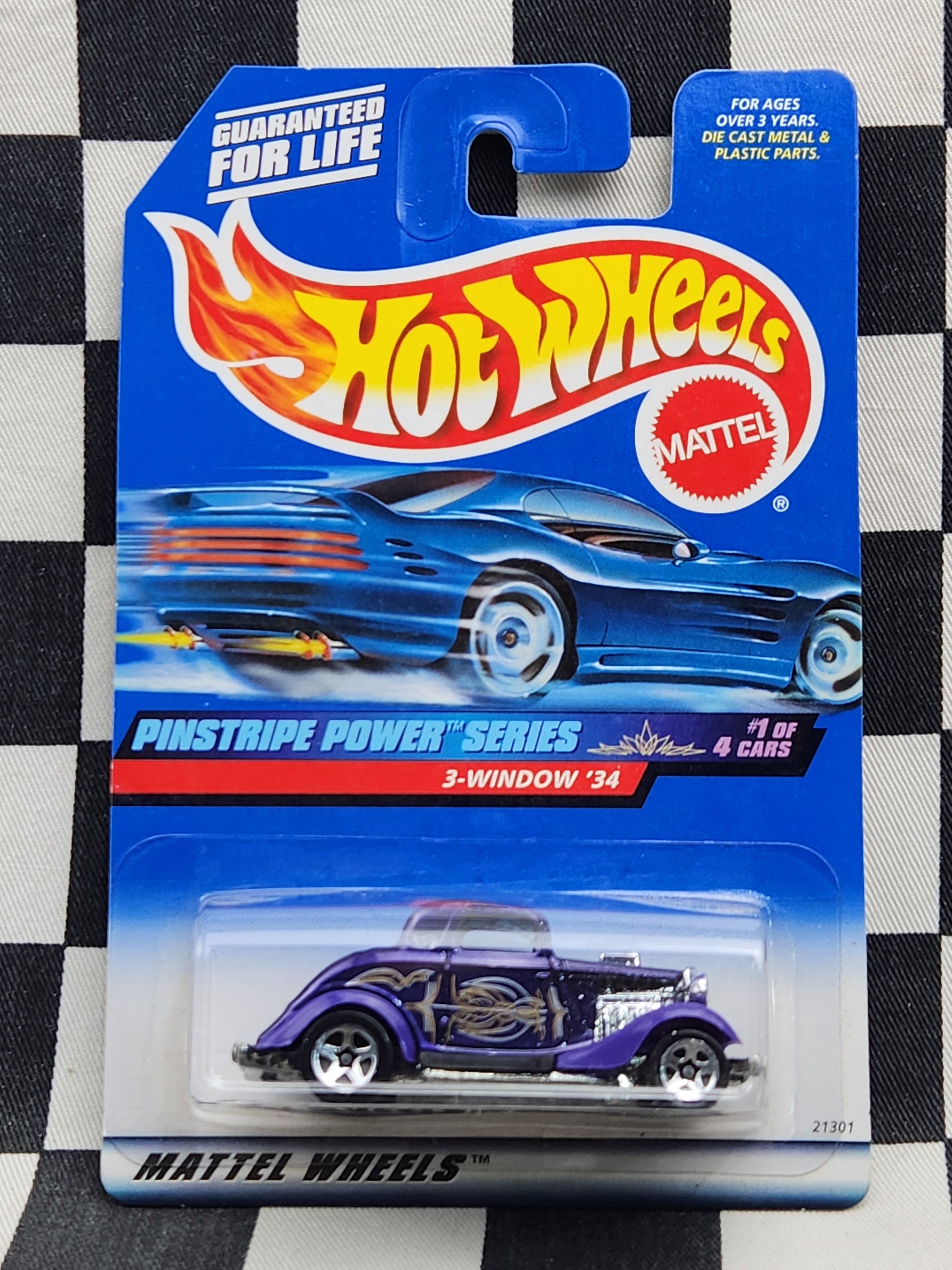 Hot Wheels 1999 Pinstripe Power Series 3 Window 34 Ford Hot Rod Purple