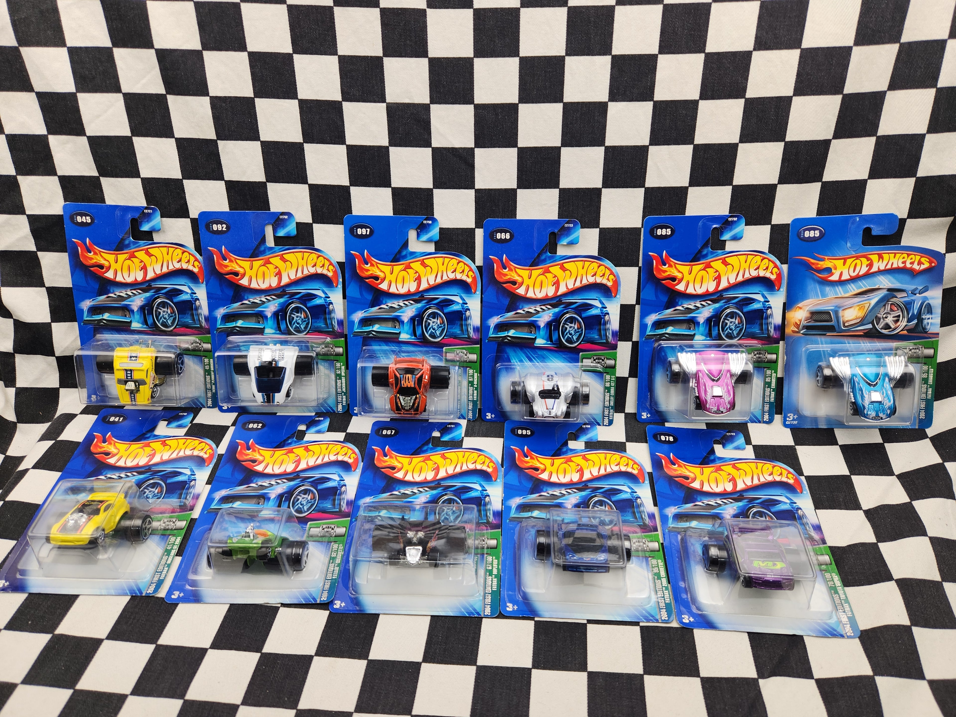Hot Wheels 2004 First Editions Fatbax Set of 10 Cars plus Variation Colour