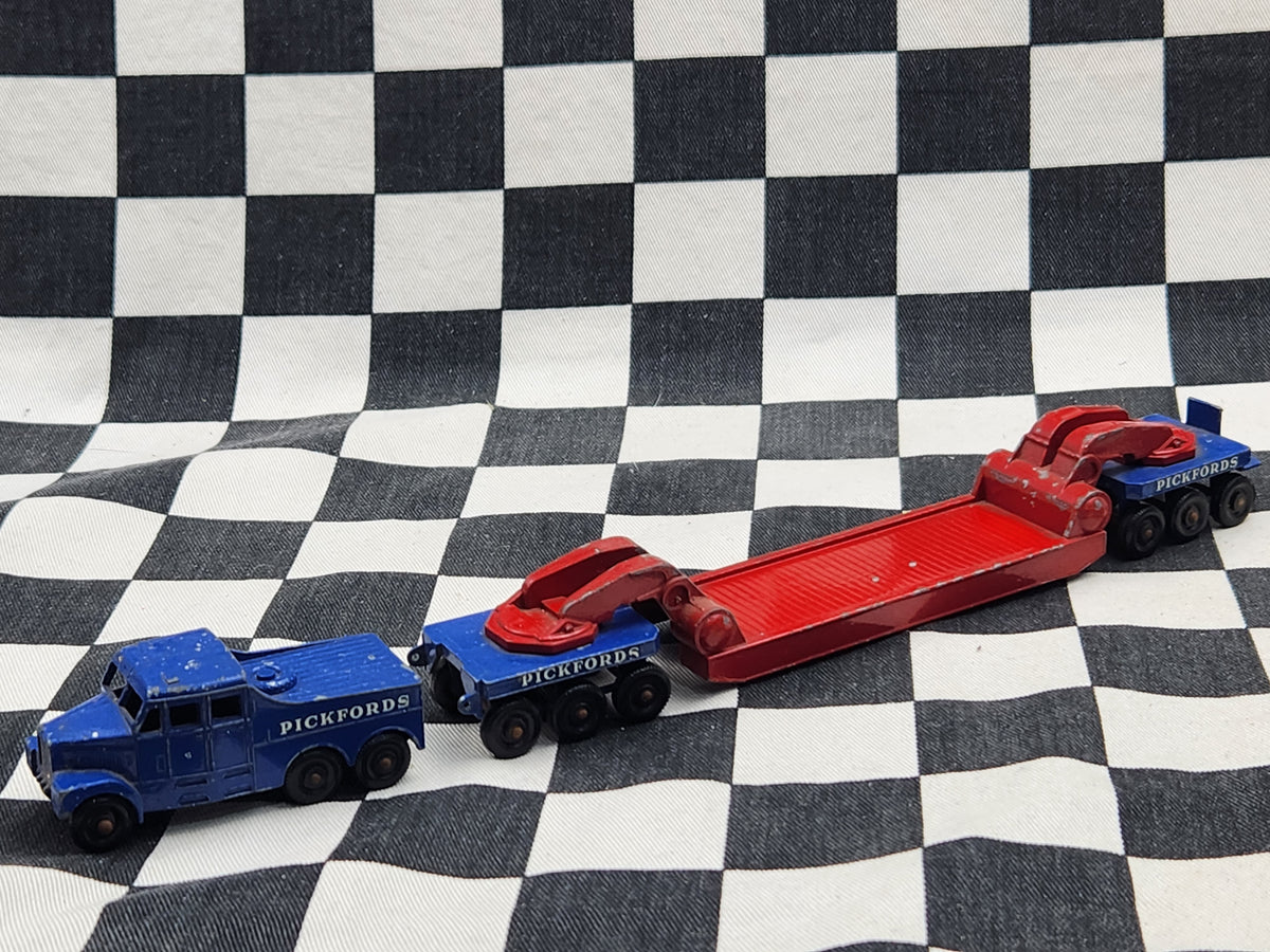 Vintage Loose Matchbox Lesney Pickfords Scammel 6x6 Tractor & 3 ton Crane Transporter