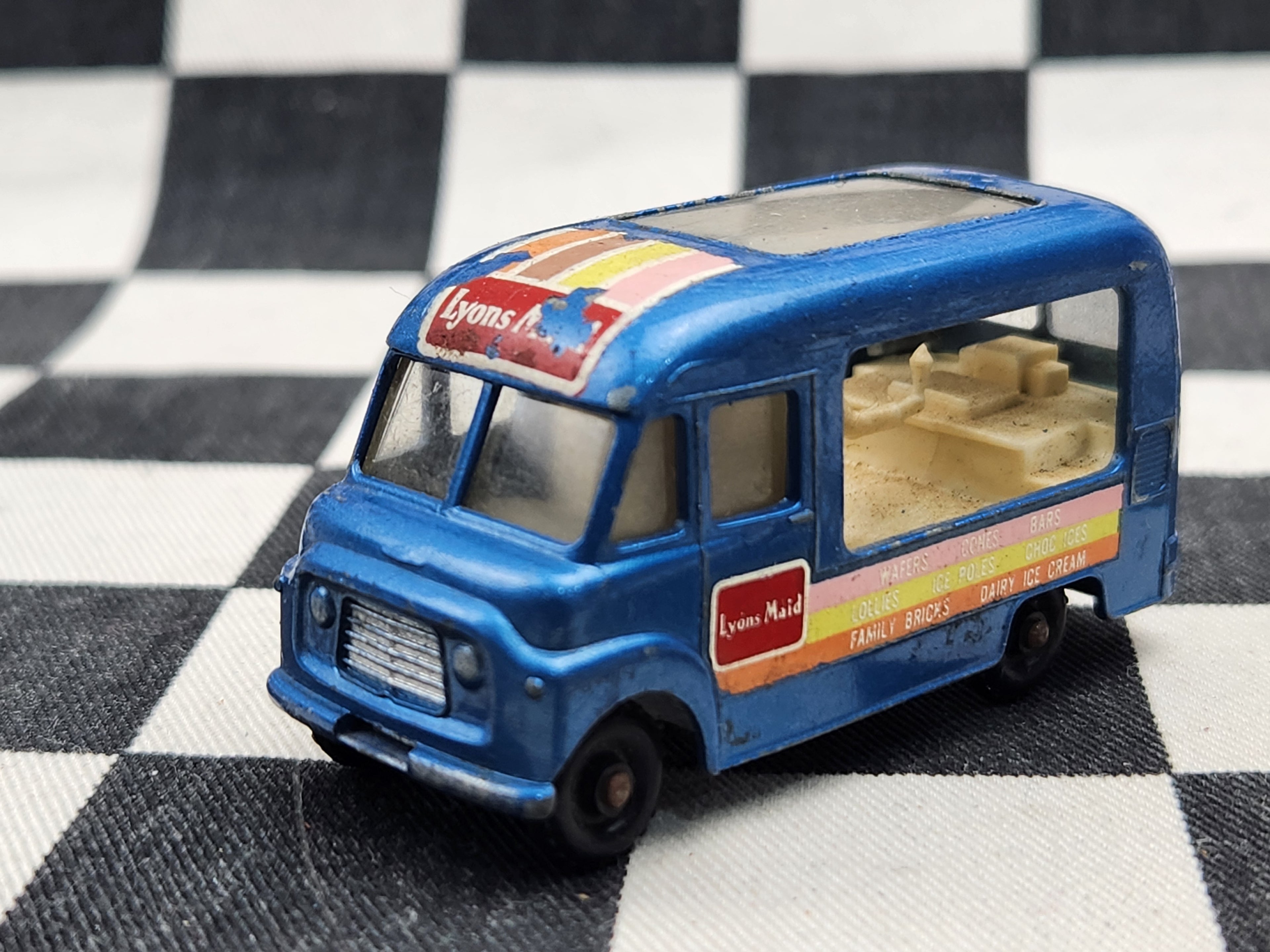 Vintage Loose Matchbox Lesney Commer Ice Cream Canteen Metallic Blue