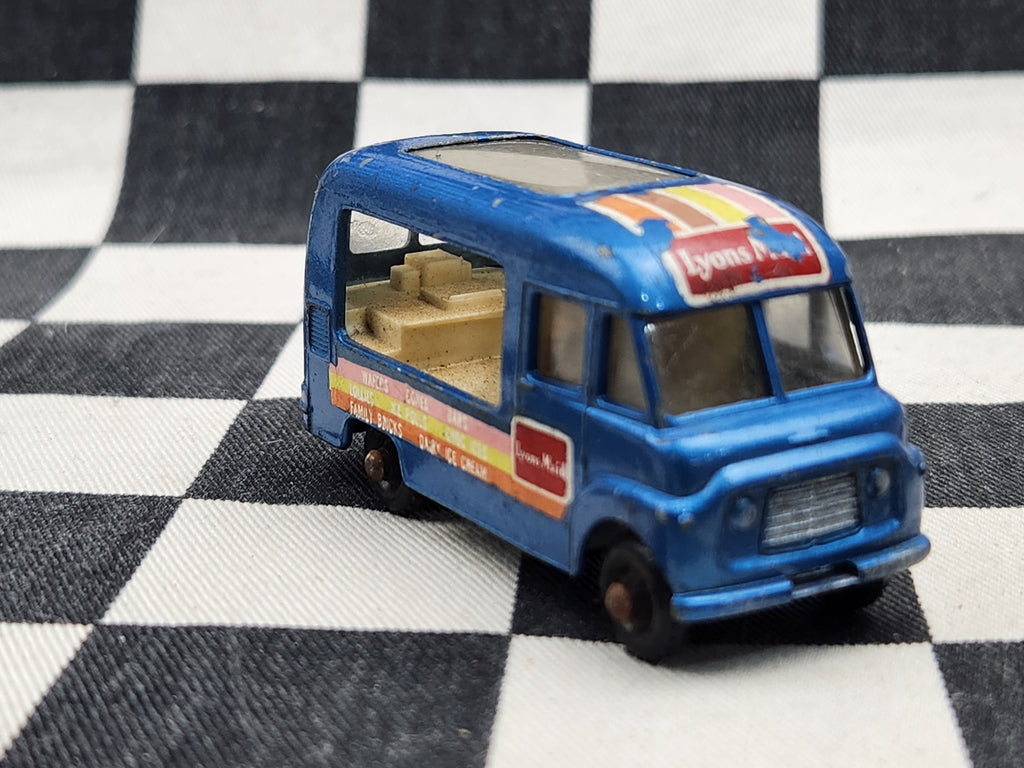 Vintage Loose Matchbox Lesney Commer Ice Cream Canteen Metallic Blue