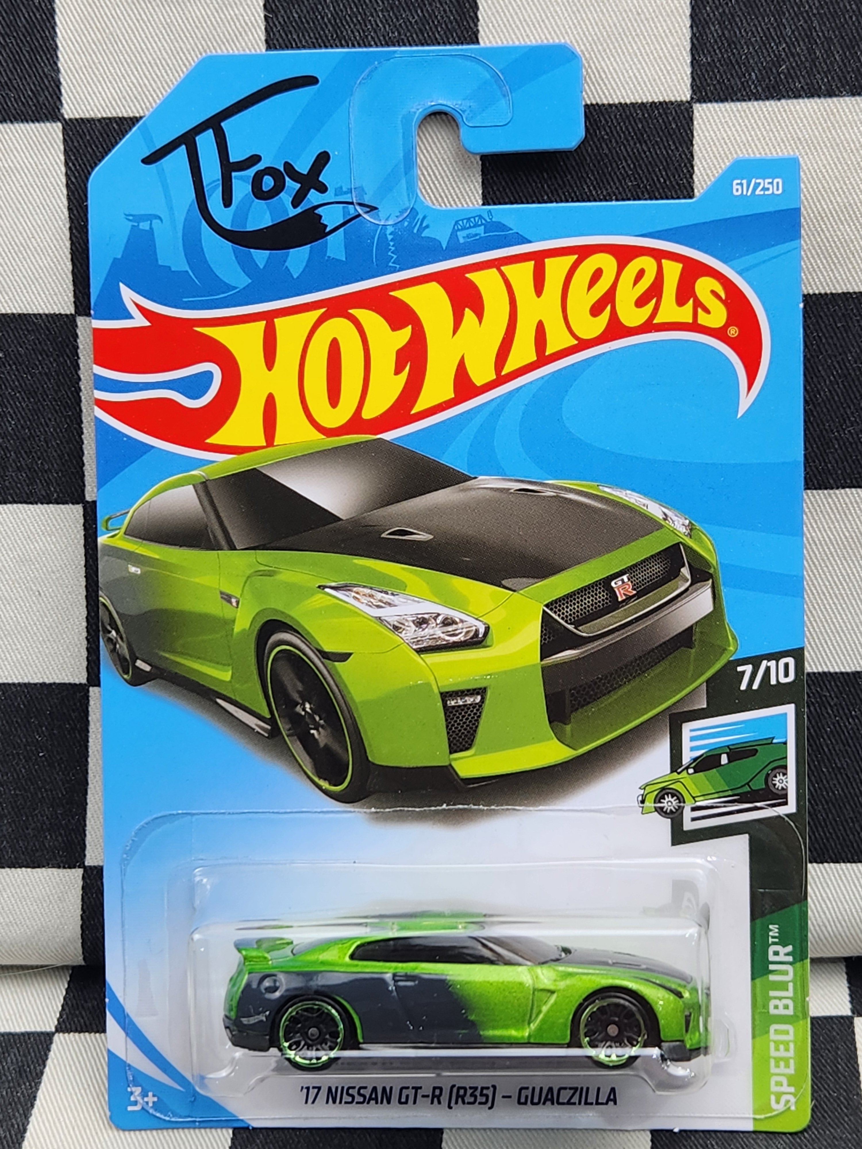 Hot Wheels 2019 Speed Blur J Fox 17 Nissan GT-R R35 Guaczilla Green