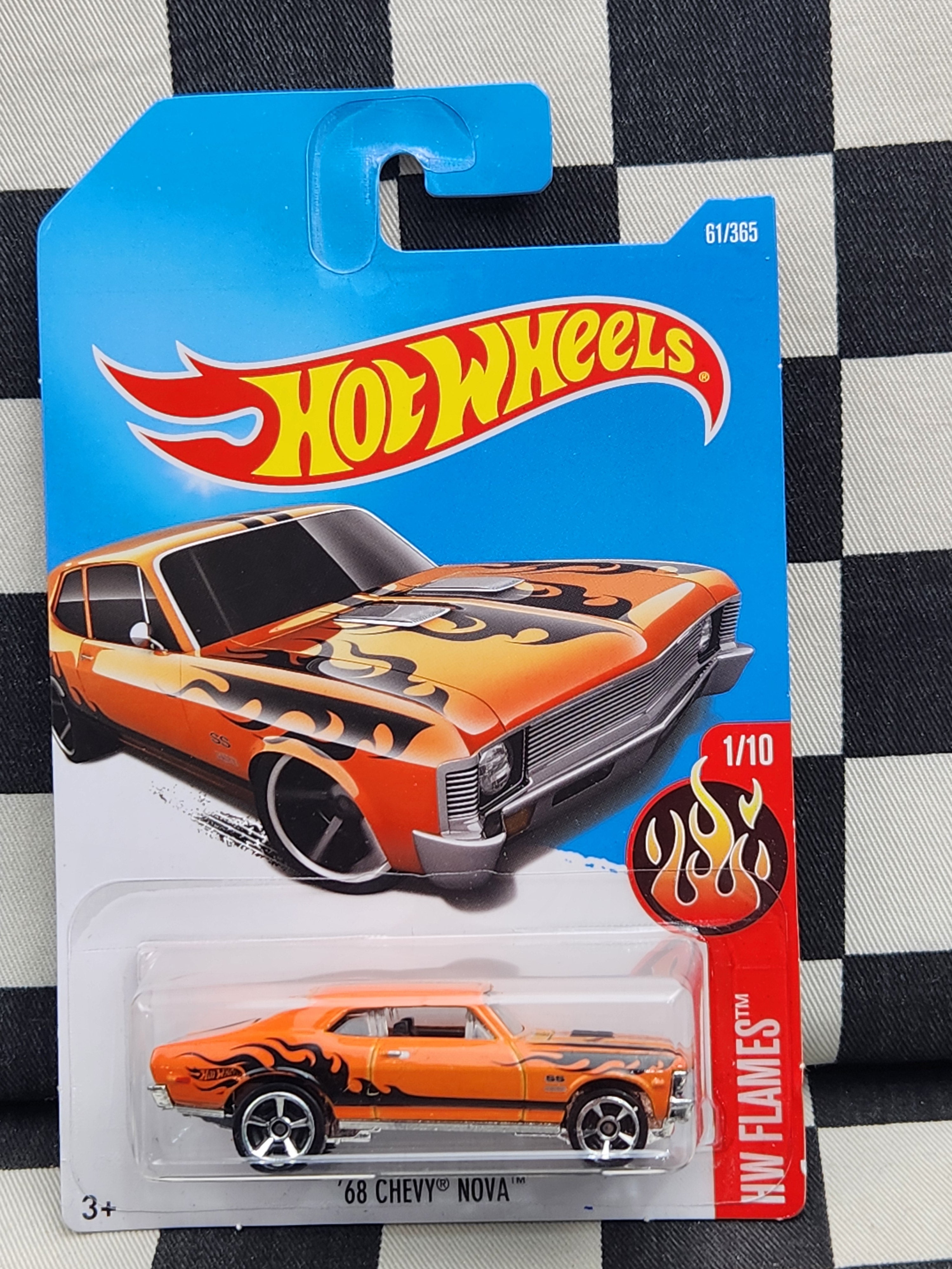 Hot Wheels 2018 Flames 68 Chevy Nova Orange