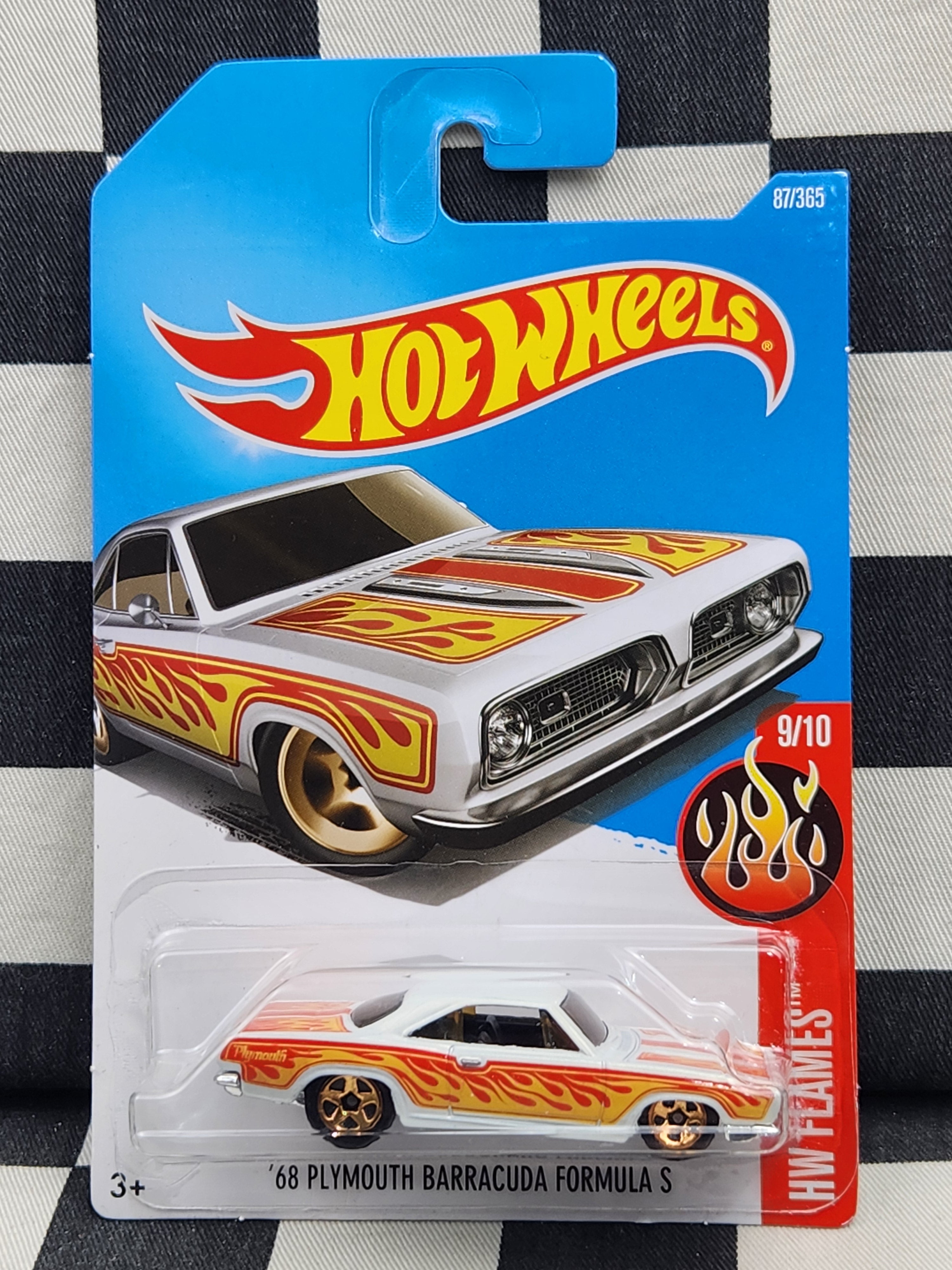 Hot Wheels 2018 Flames 68 Plymouth Barracuda Formula S White