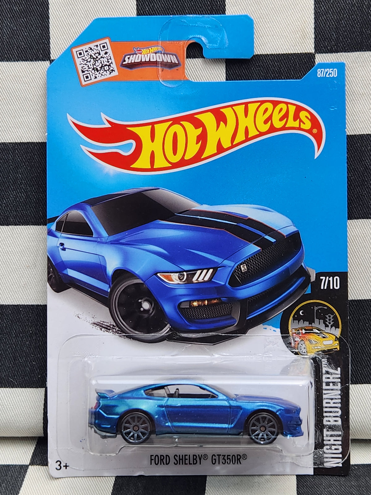 Hot Wheels 2016 Nightburnerz Ford Mustang Shelby GT350R Blue