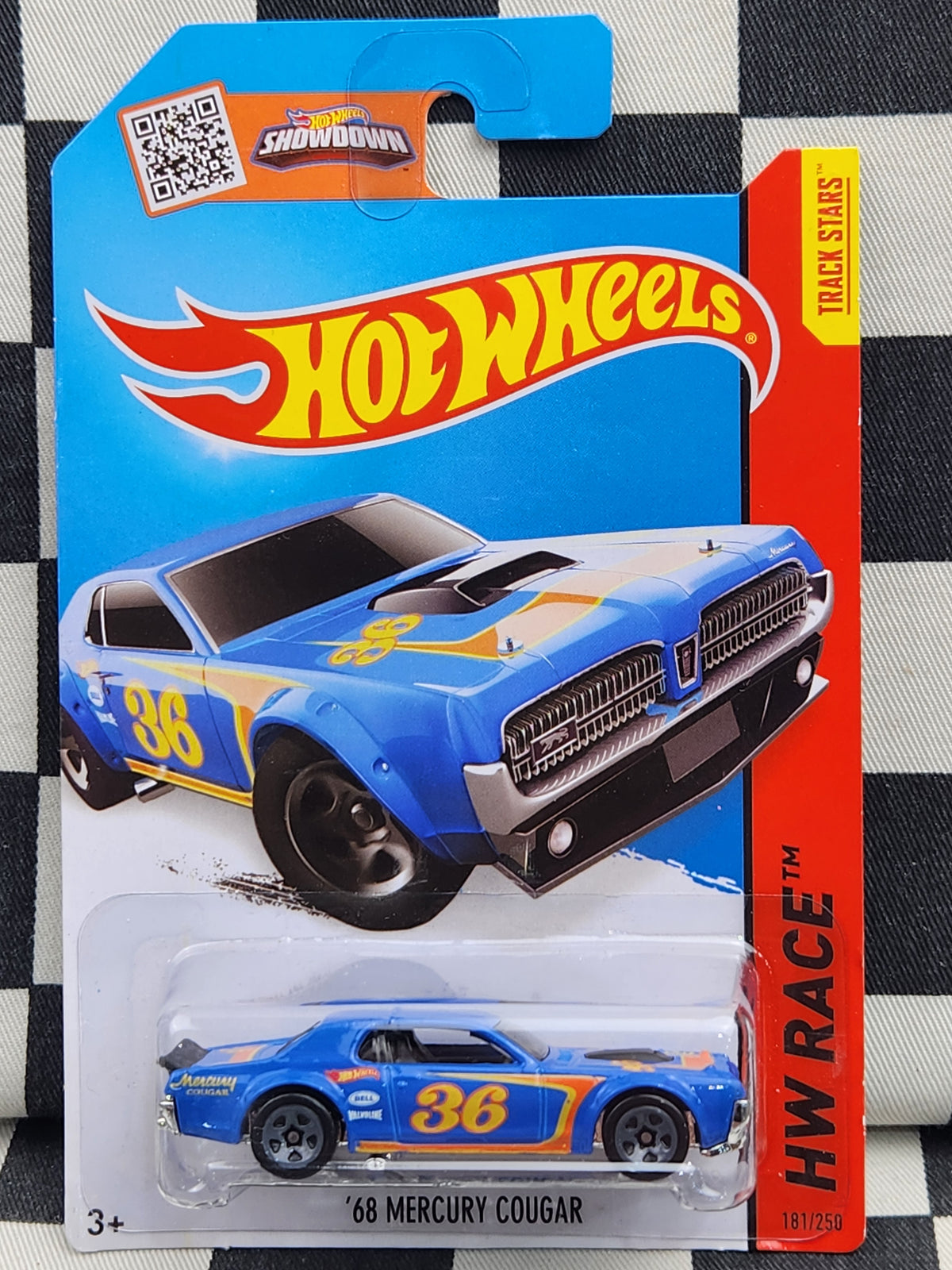 Hot Wheels 2014 Race 68 Mercury Cougar Blue
