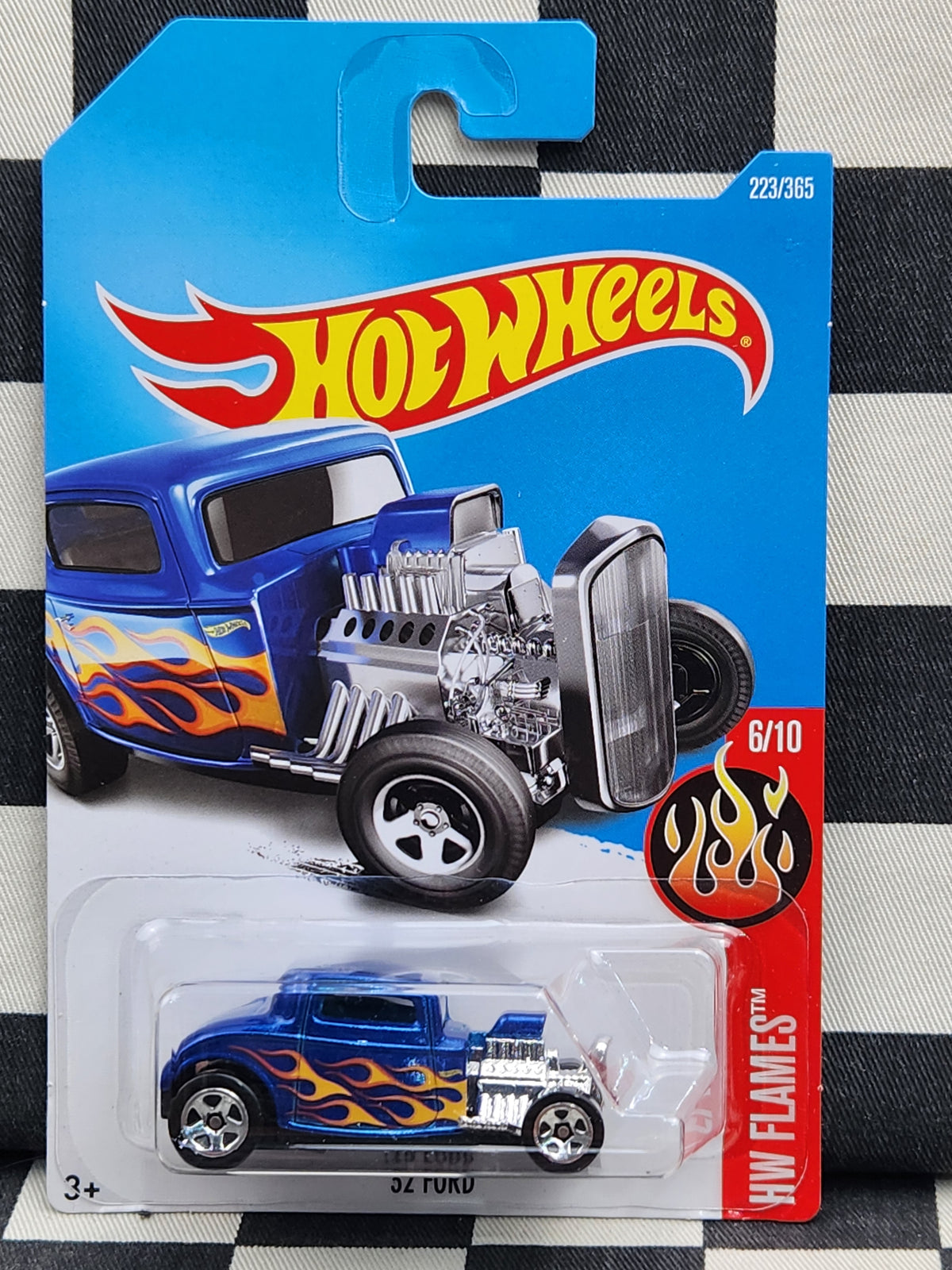 Hot Wheels 2018 Flames 32 Ford 3 Window Coupe Hot Rod Blue