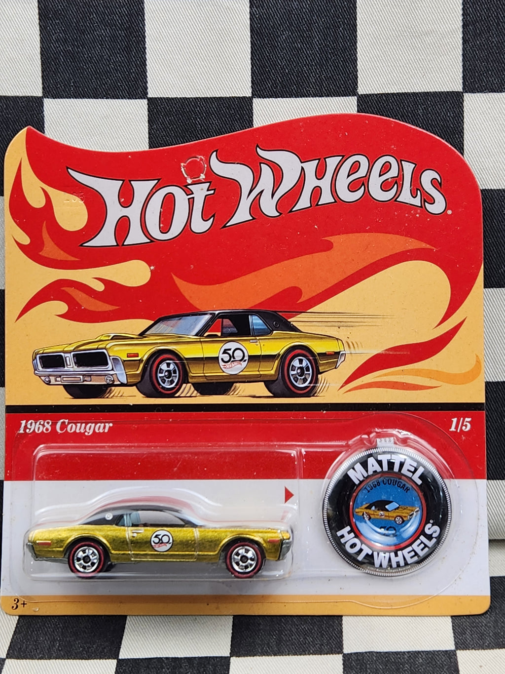 Hot Wheels 50th Anniversary Redline Cars Full Set 5 Mustang Barracuda Cougar Beetle Camaro