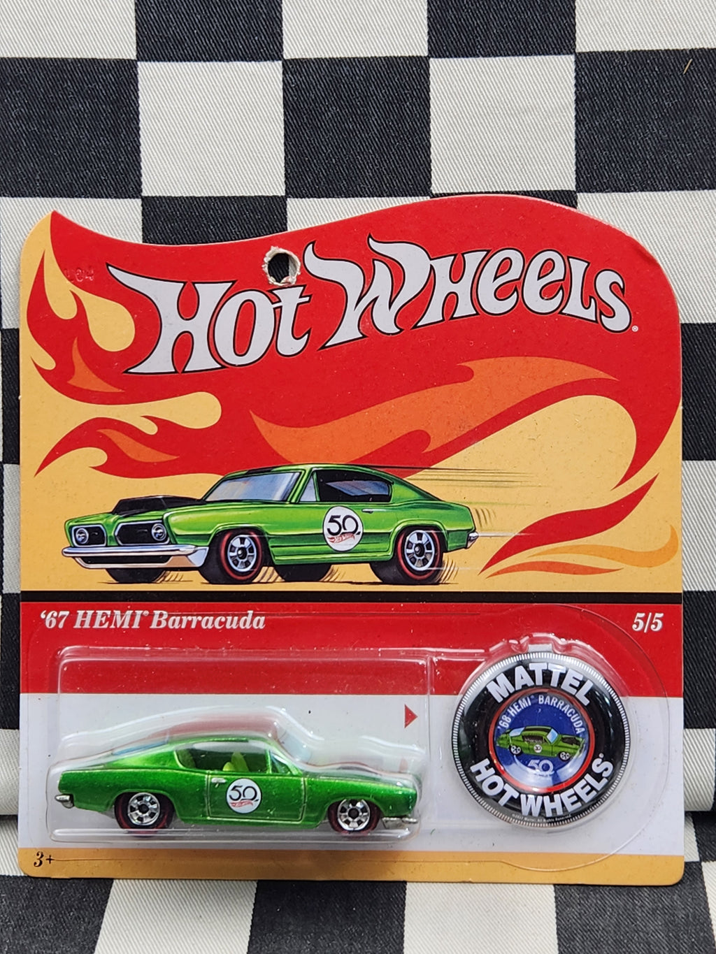 Hot Wheels 50th Anniversary Redline Cars Full Set 5 Mustang Barracuda Cougar Beetle Camaro