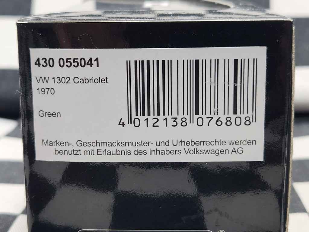Minichamps 1:43 Volkswagen 1302 Beetle Cabriolet 1970 Green