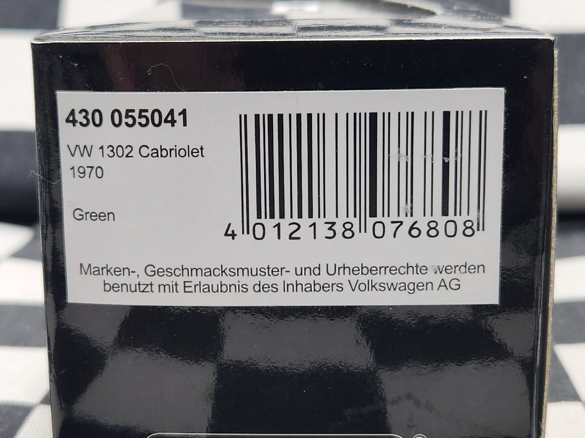 Minichamps 1:43 Volkswagen 1302 Beetle Cabriolet 1970 Green