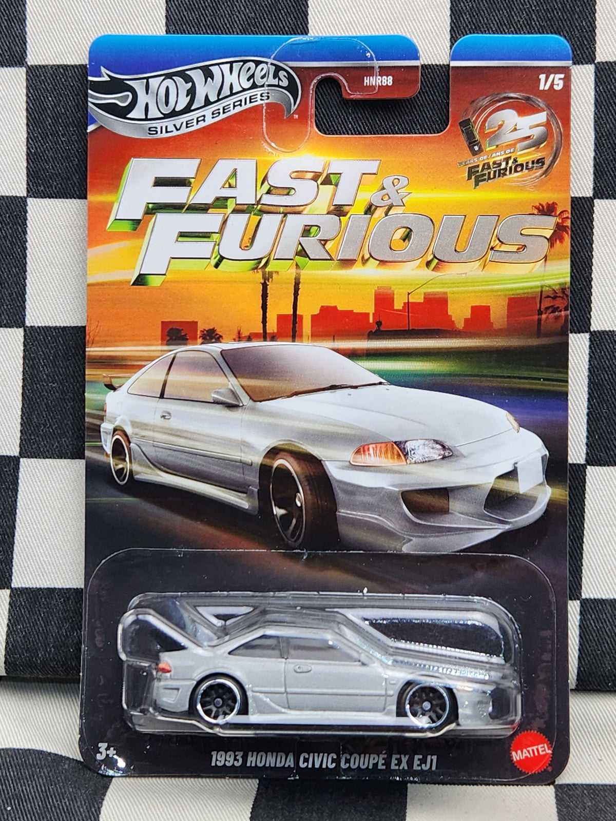 Hot Wheels Silver Series Fast & Furious 25th Anniversary 1993 Honda Civic Coupe EX EJ1