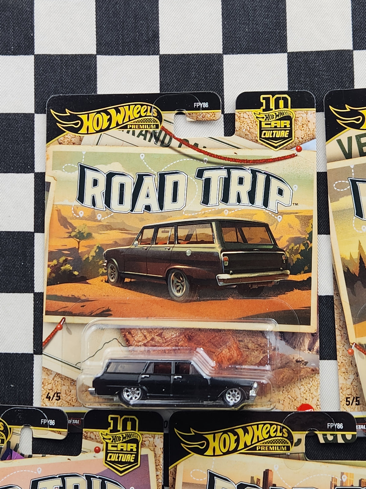 Hot Wheels Premium Road Trip Full Set 5 Cars Land Rover Subaru Legacy Chevy Nova Toyota Tacoma Mercedes G Class