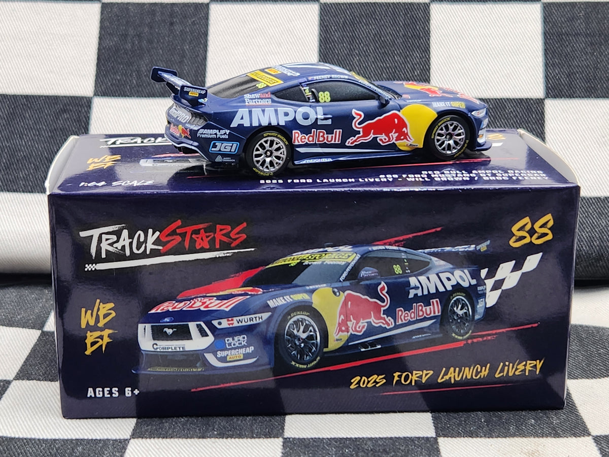 Track Stars 1:64 Red Bull Ampol #88 Ford Mustang 2025 Launch Livery Will Brown Broc Feeney