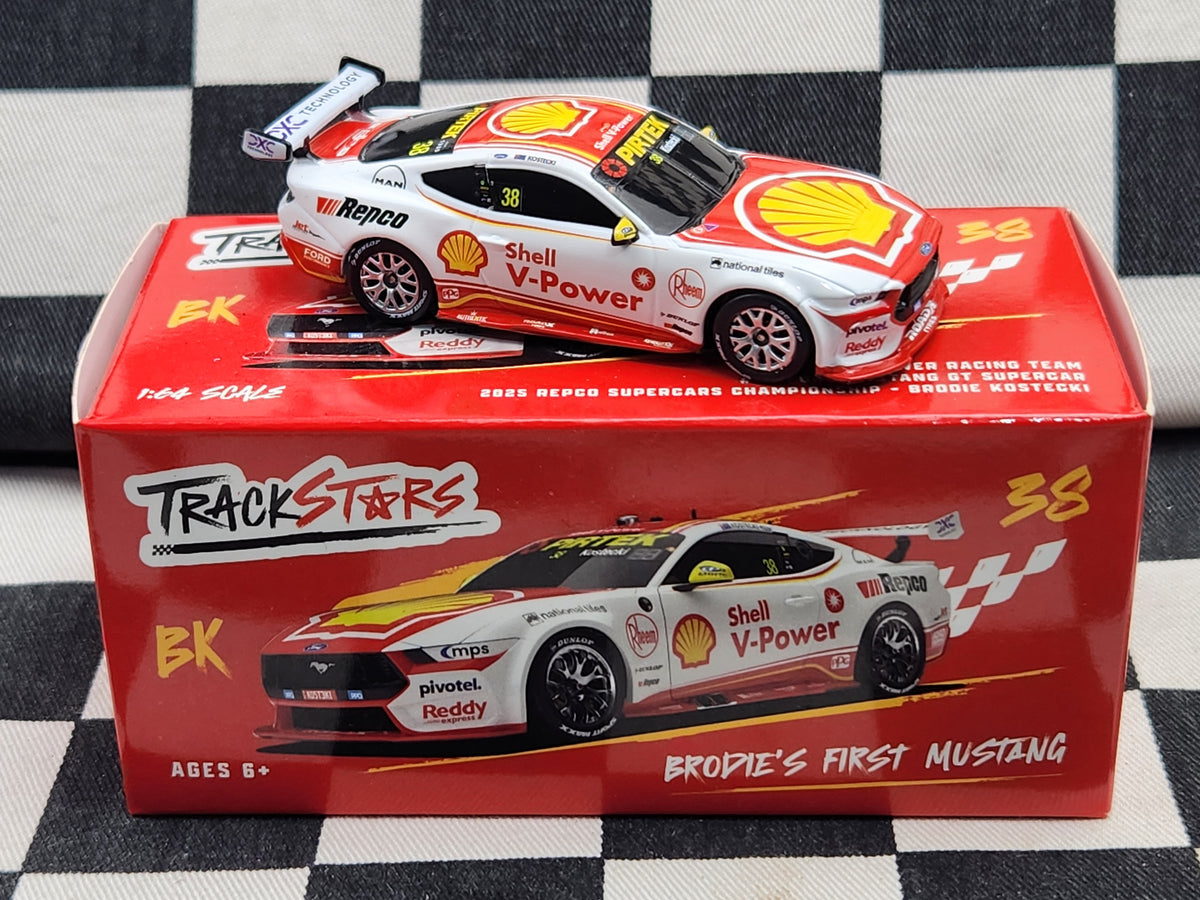 Track Stars 1:64 Shell V Power #38 Ford Mustang GT 2025 Supercars Championship Brodie Kostecki