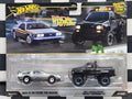 Hot Wheels Premium Twin Pack Back to the Future Time Machine / 1987 Toyota Pickup Truck
