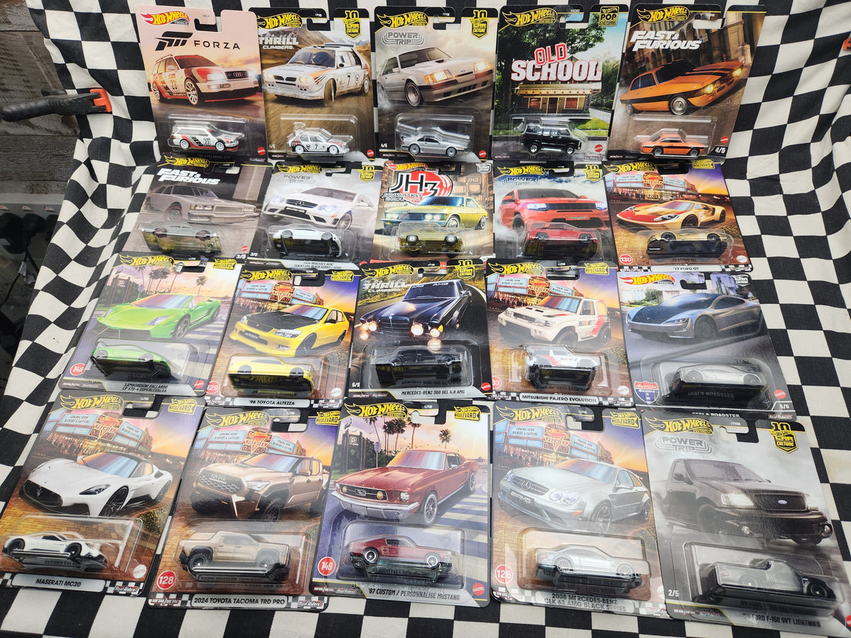 Hot Wheels Premium MEGA CLEARANCE BUNDLE #2 20 Cars  20 Rubber Tyre metal Chassis Premium range cars