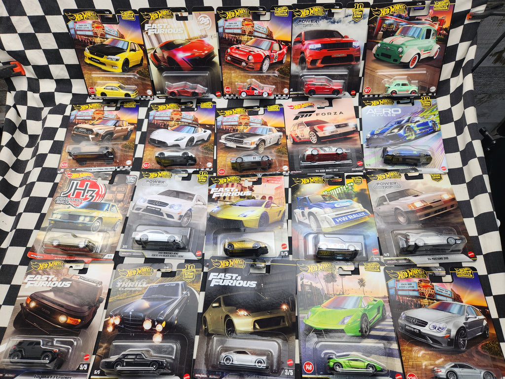 Hot Wheels Premium MEGA CLEARANCE BUNDLE #5 20 Cars  20 Rubber Tyre metal Chassis Premium range cars