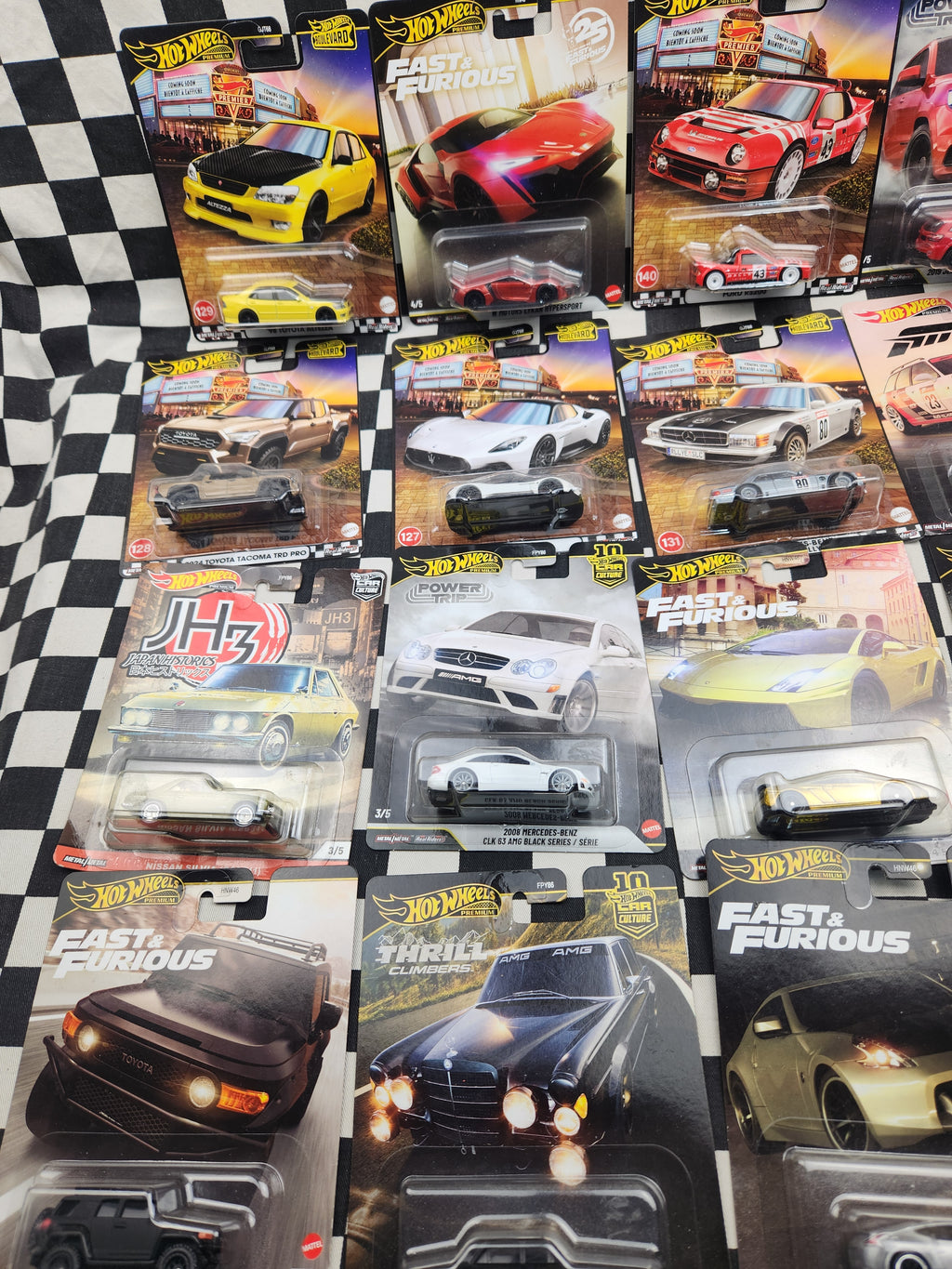 Hot Wheels Premium MEGA CLEARANCE BUNDLE #5 20 Cars  20 Rubber Tyre metal Chassis Premium range cars
