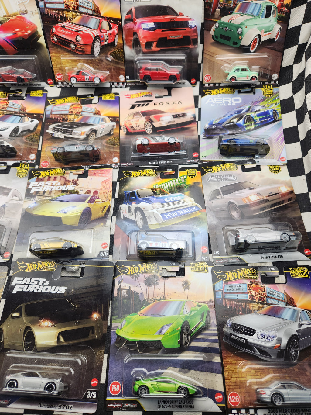 Hot Wheels Premium MEGA CLEARANCE BUNDLE #5 20 Cars  20 Rubber Tyre metal Chassis Premium range cars