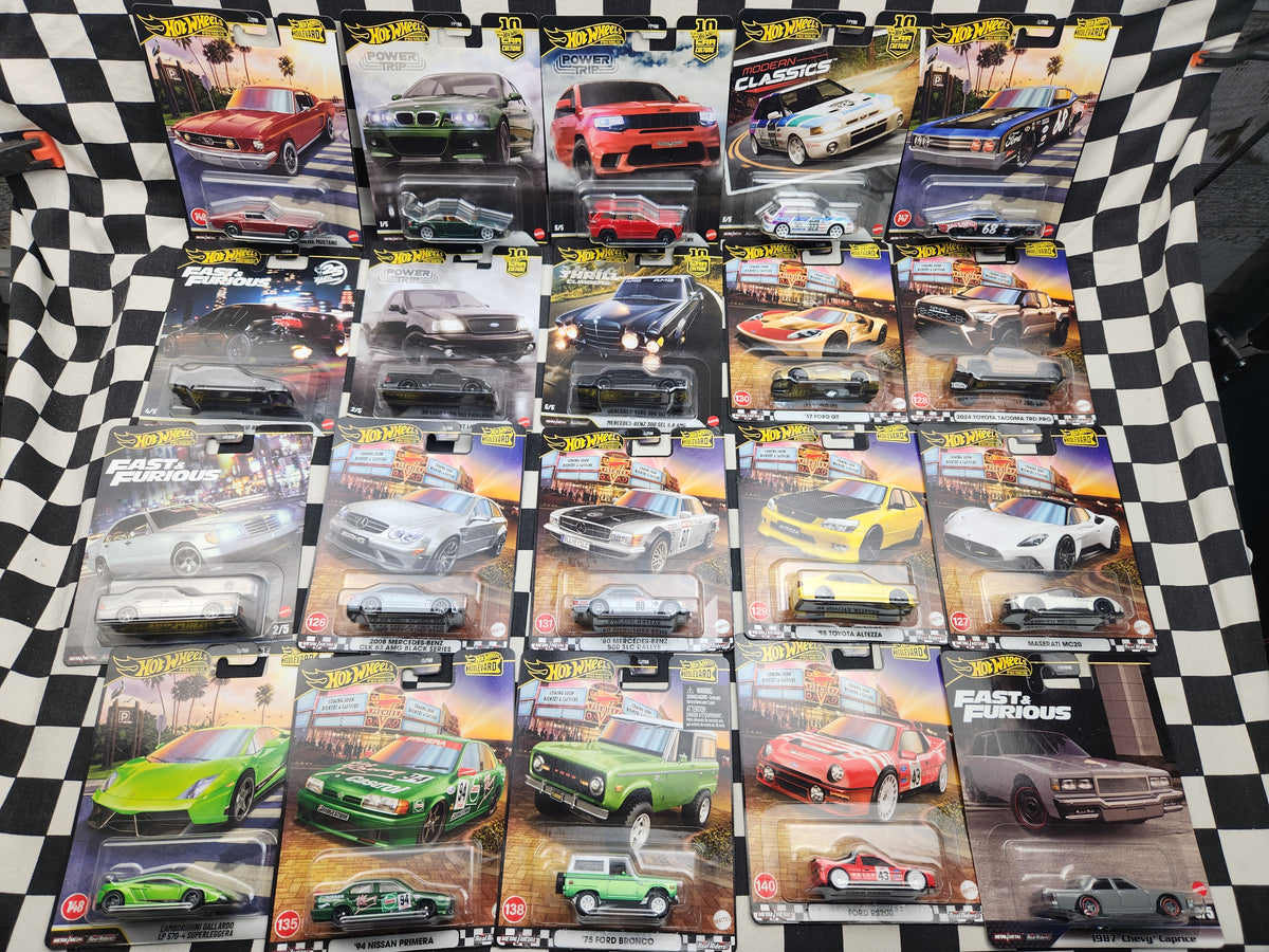 Hot Wheels Premium MEGA CLEARANCE BUNDLE #6 20 Cars  20 Rubber Tyre metal Chassis Premium range cars
